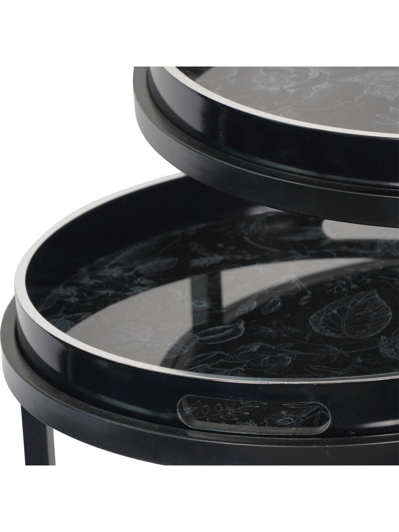 Louise Print Set Of 2 Side Tables With Removeable Tray
