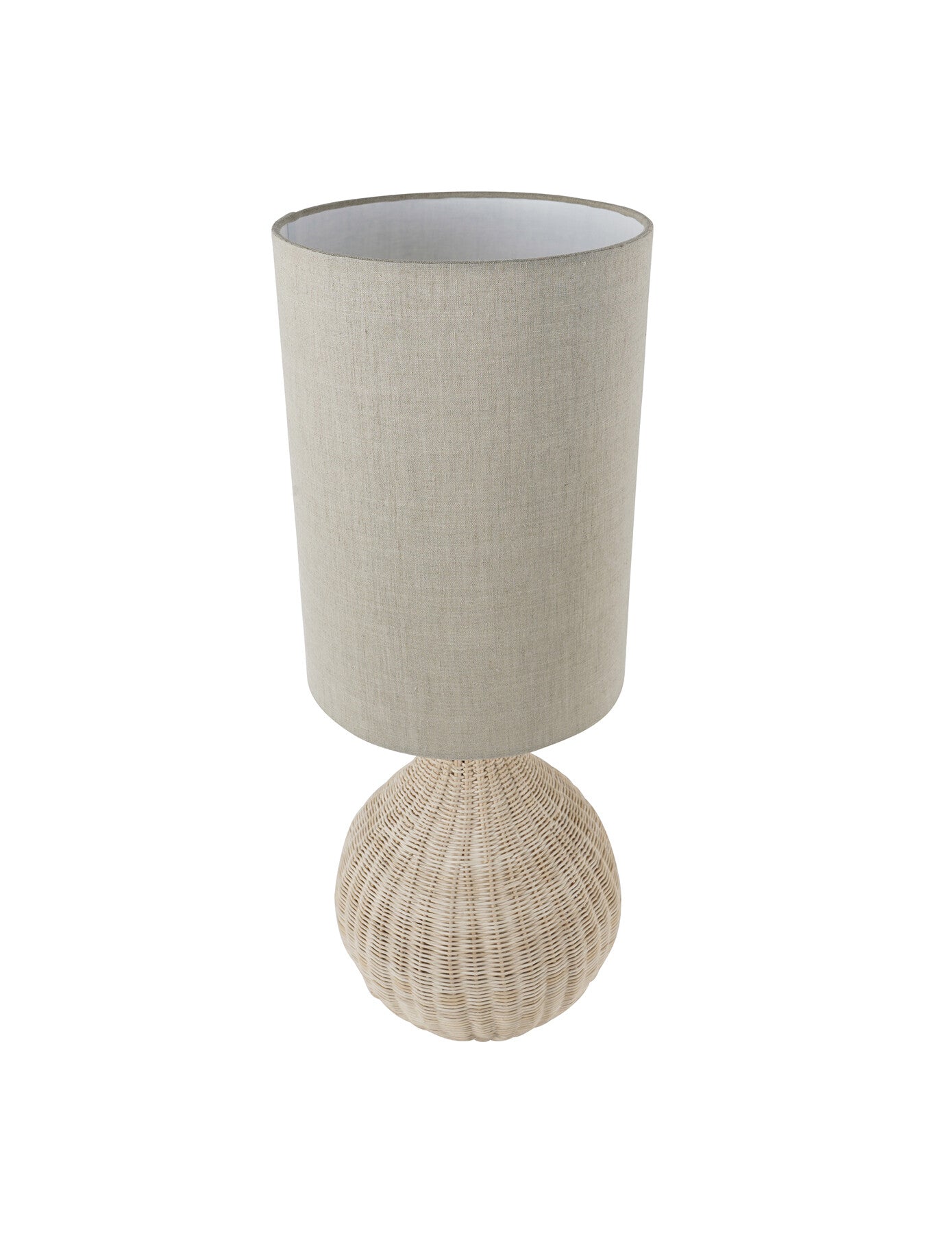 Rattan Lamp with Drum Shade Large