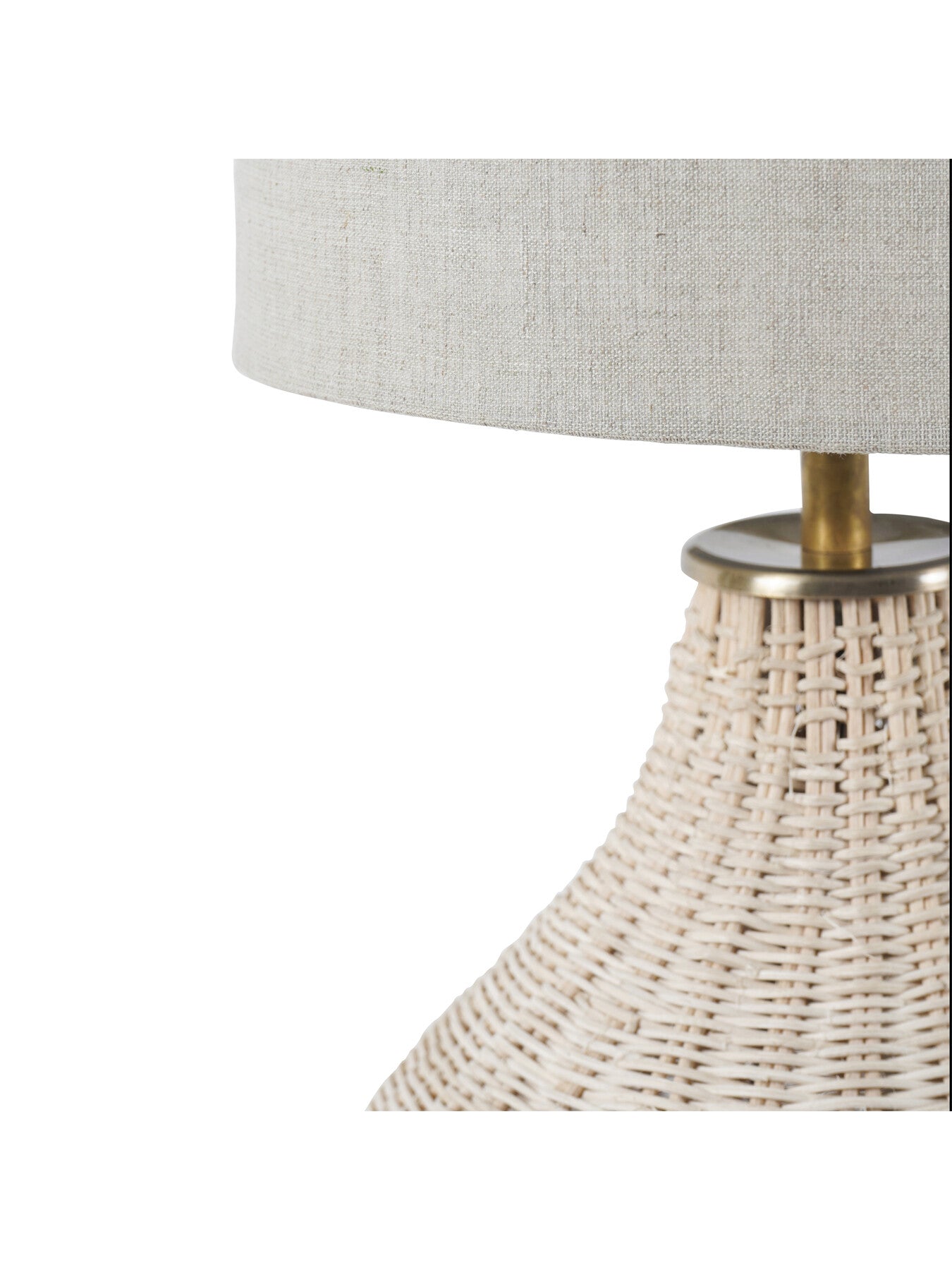 Rattan Lamp with Drum Shade Large