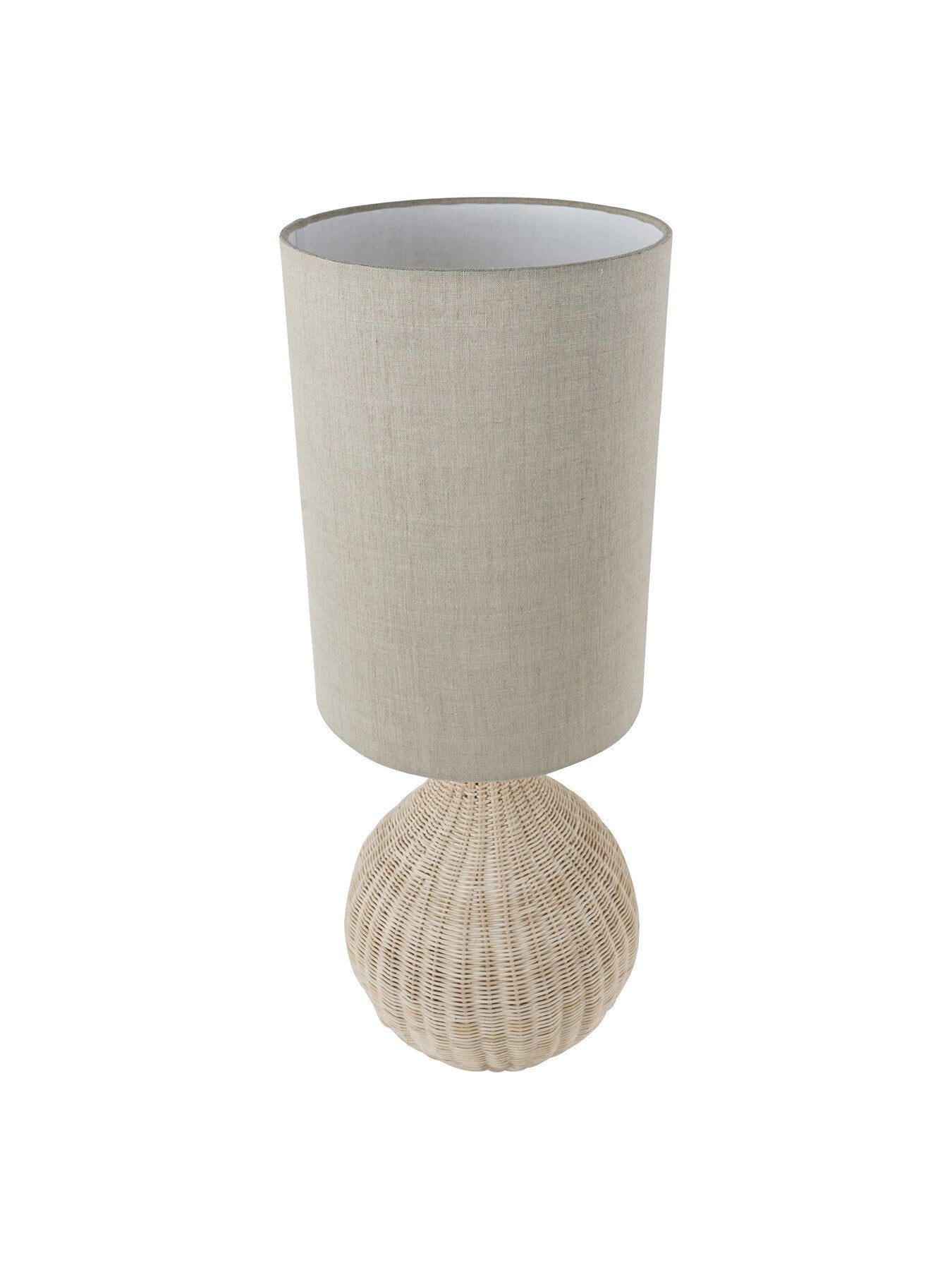 Rattan Lamp with Drum Shade Small