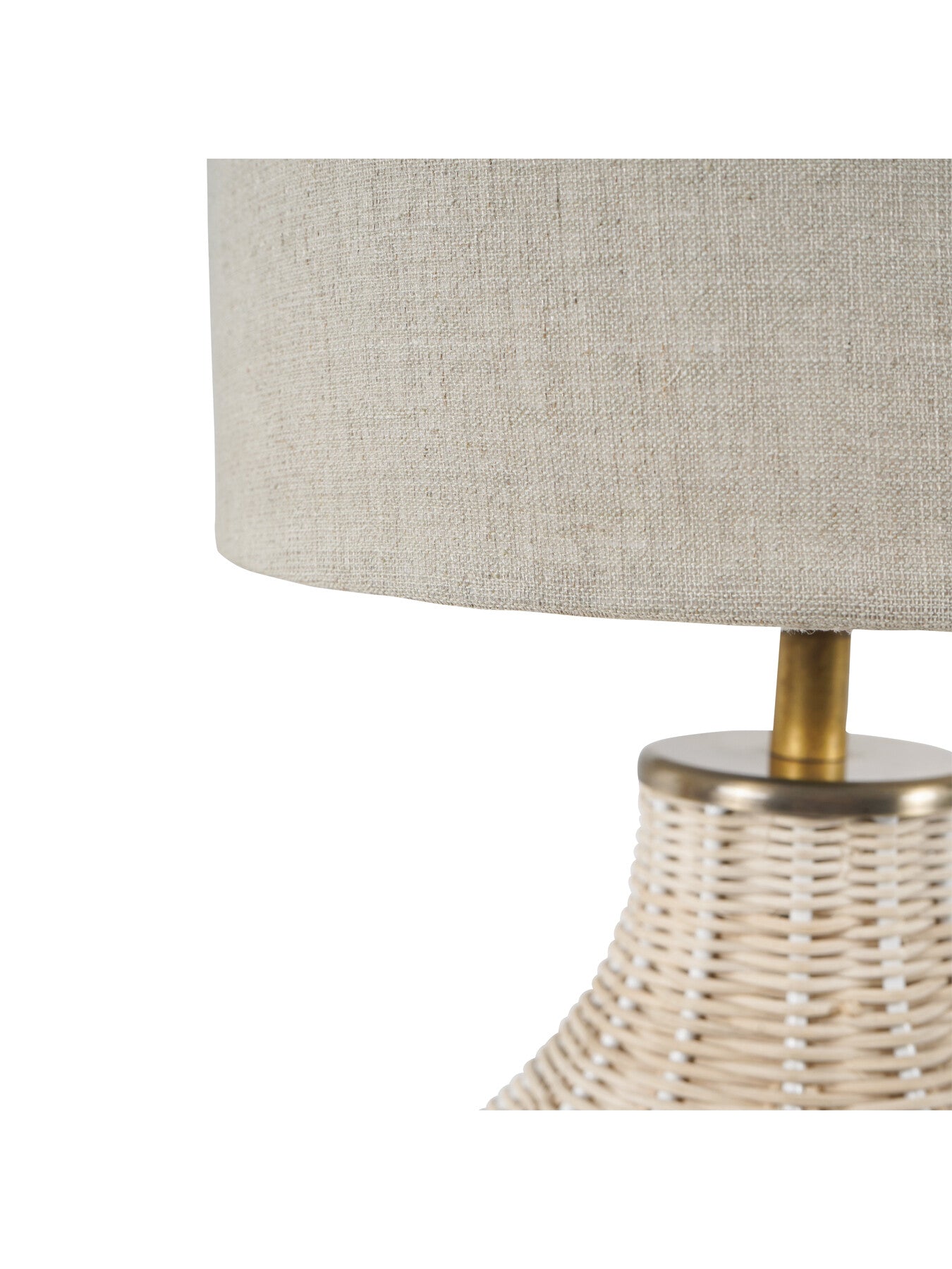 Rattan Lamp with Drum Shade Small