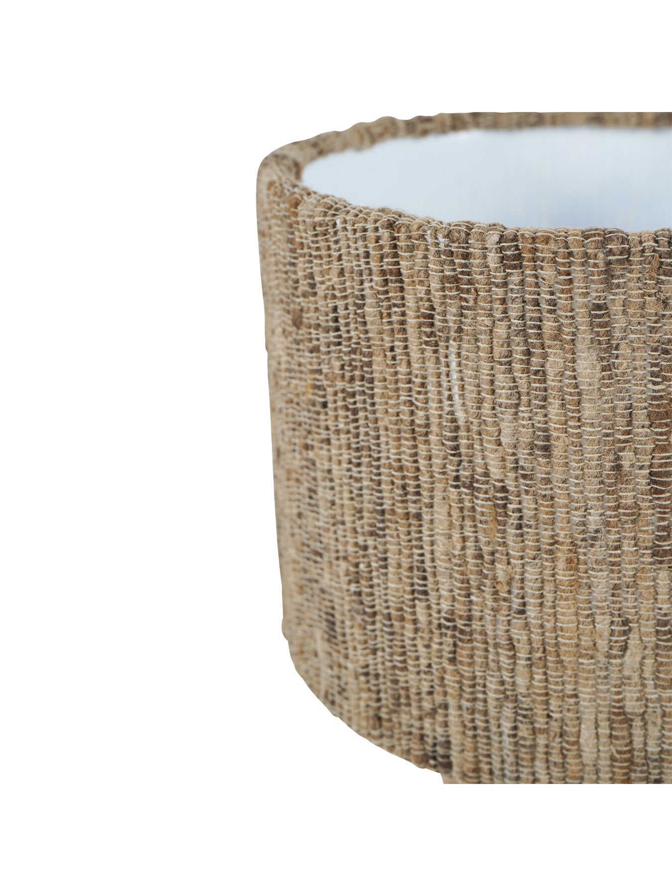 Leon Solid Wood Table Lamp with Silk Jute Shade Smal