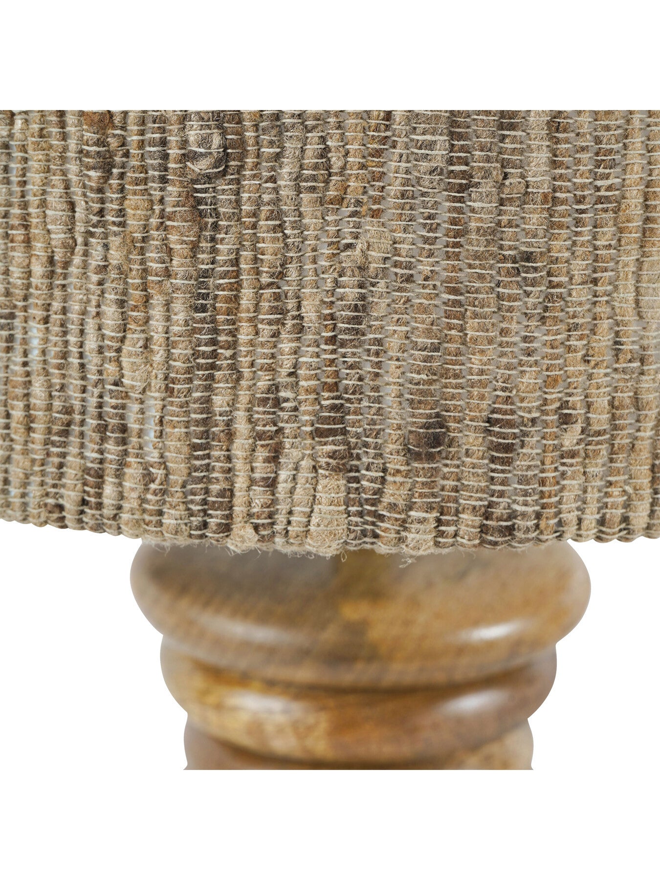 Leon Solid Wood Table Lamp with Silk Jute Shade Larg