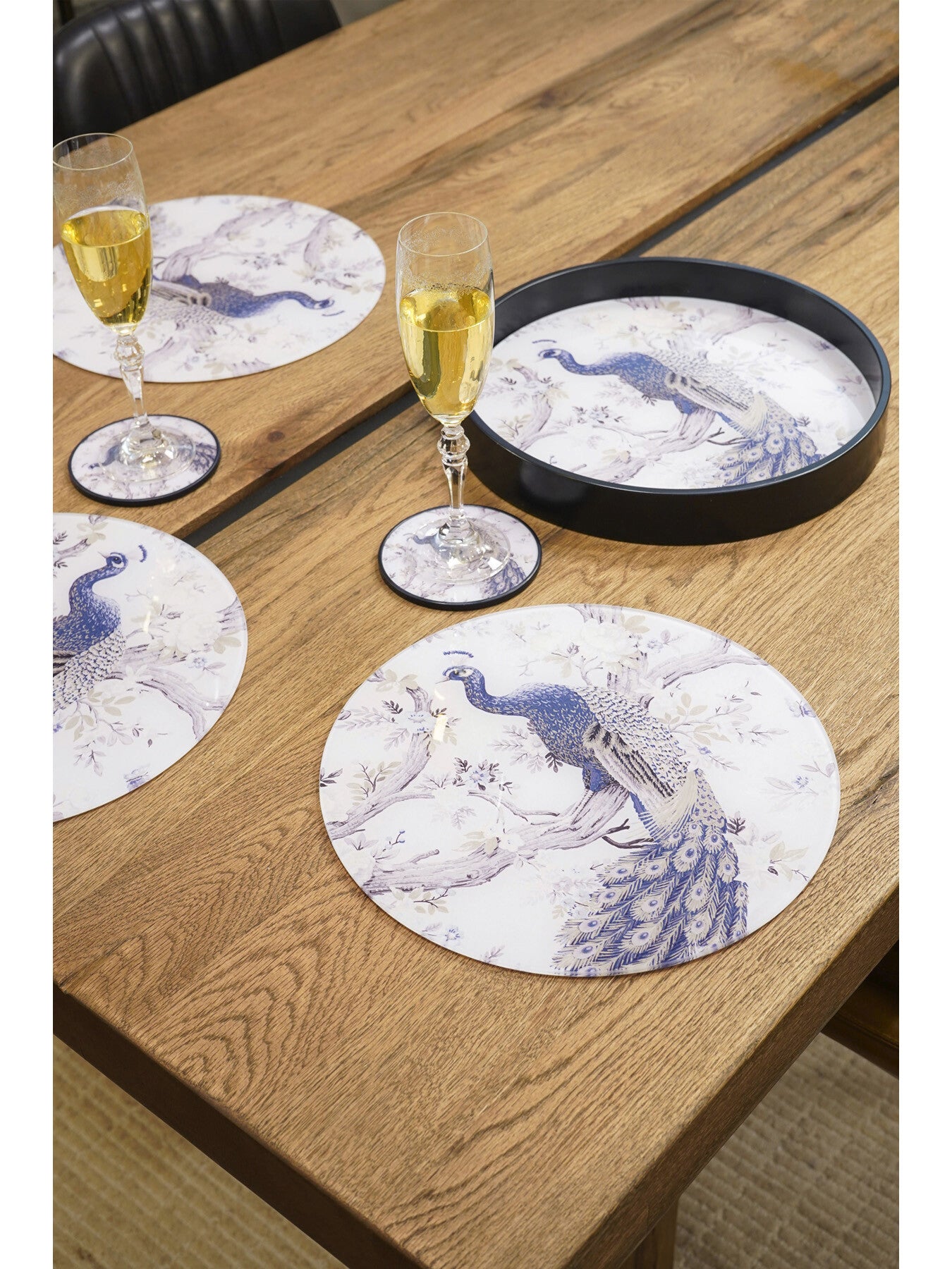 Belvedere Peacock Print Set Of 4 Placemats