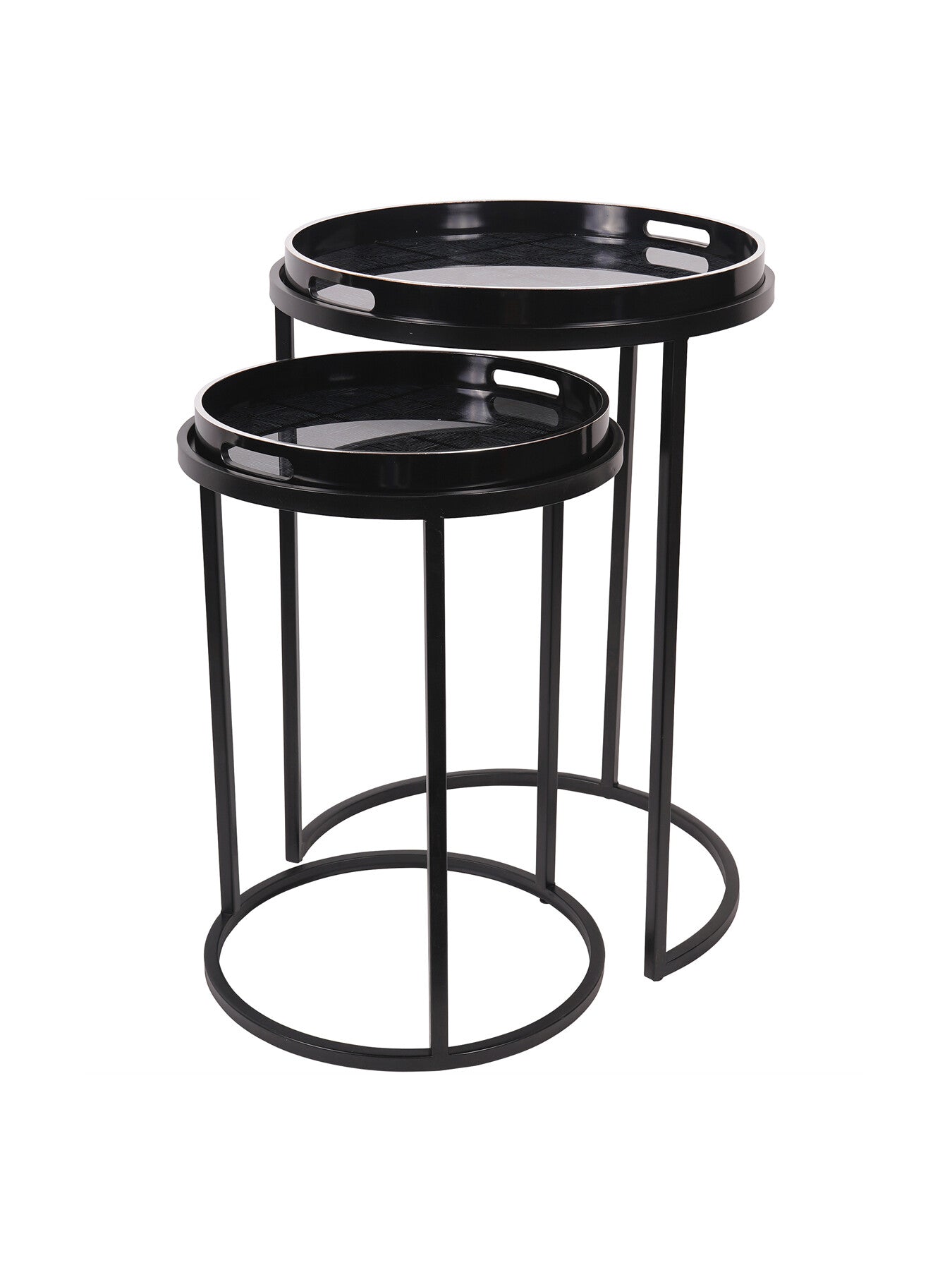 Squares Pattern Set Of 2 Side Tray Tables