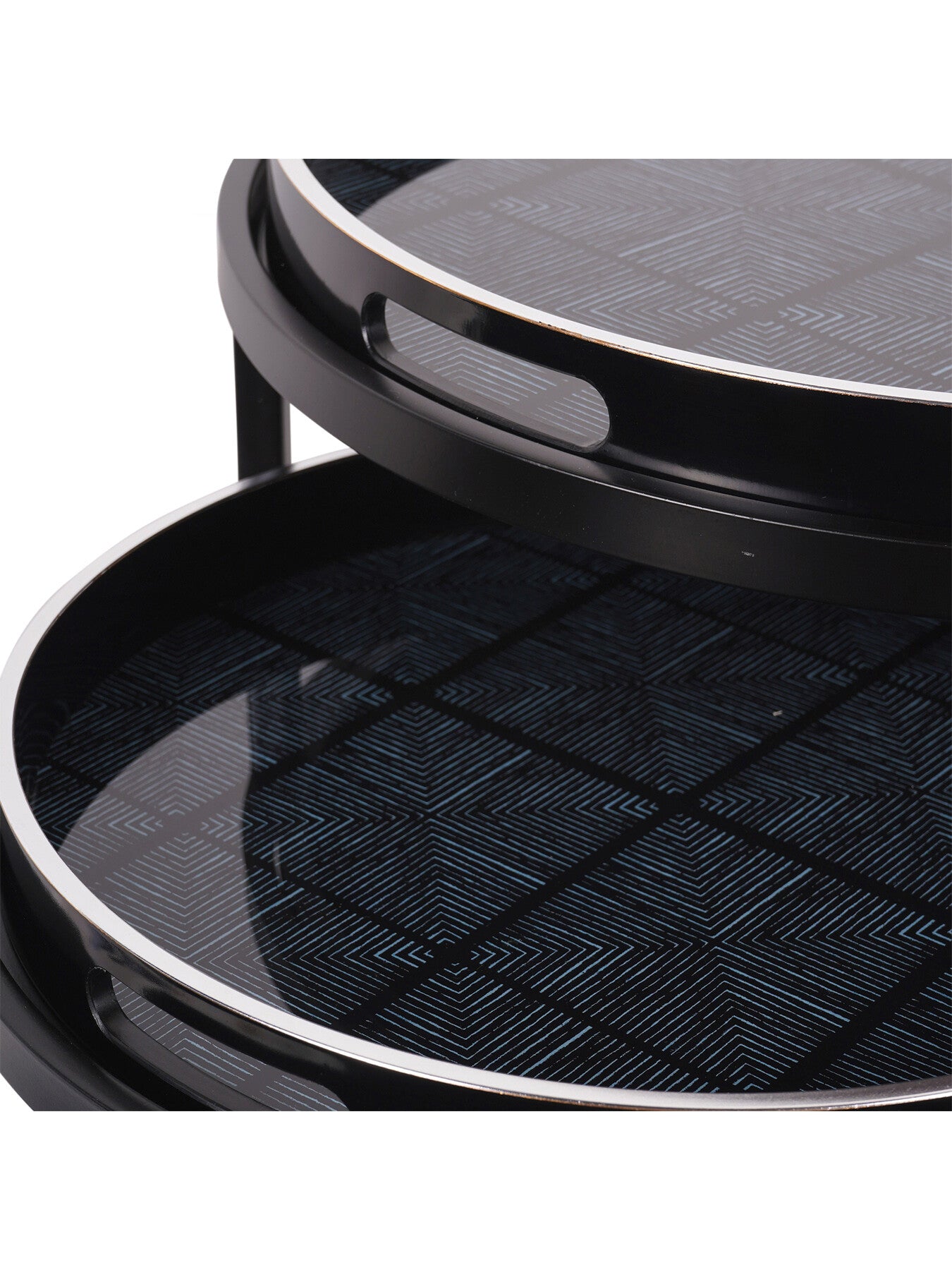 Squares Pattern Set Of 2 Side Tray Tables