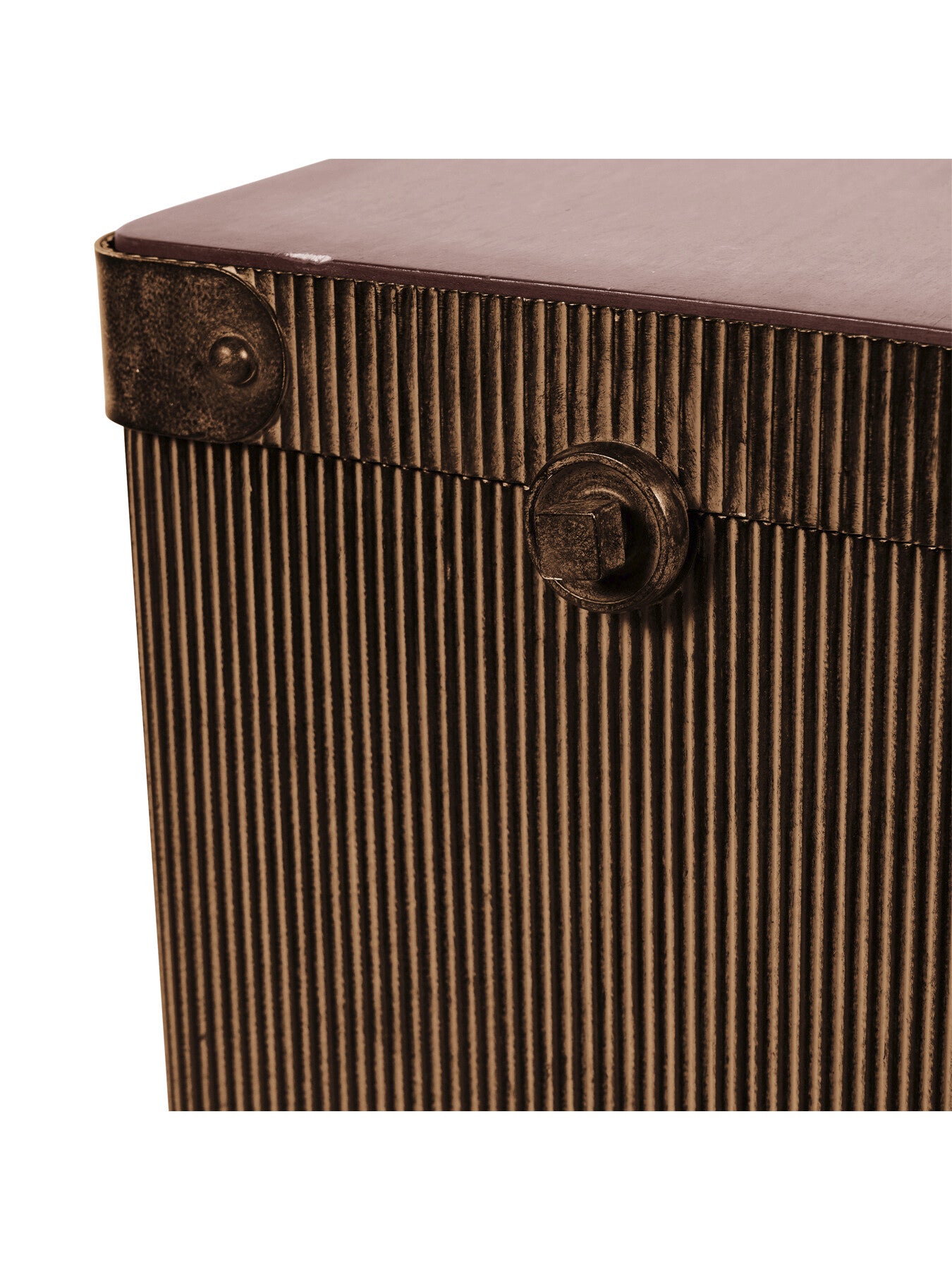 Hunter Corrugated Antique Gold Storage Trunk Ac