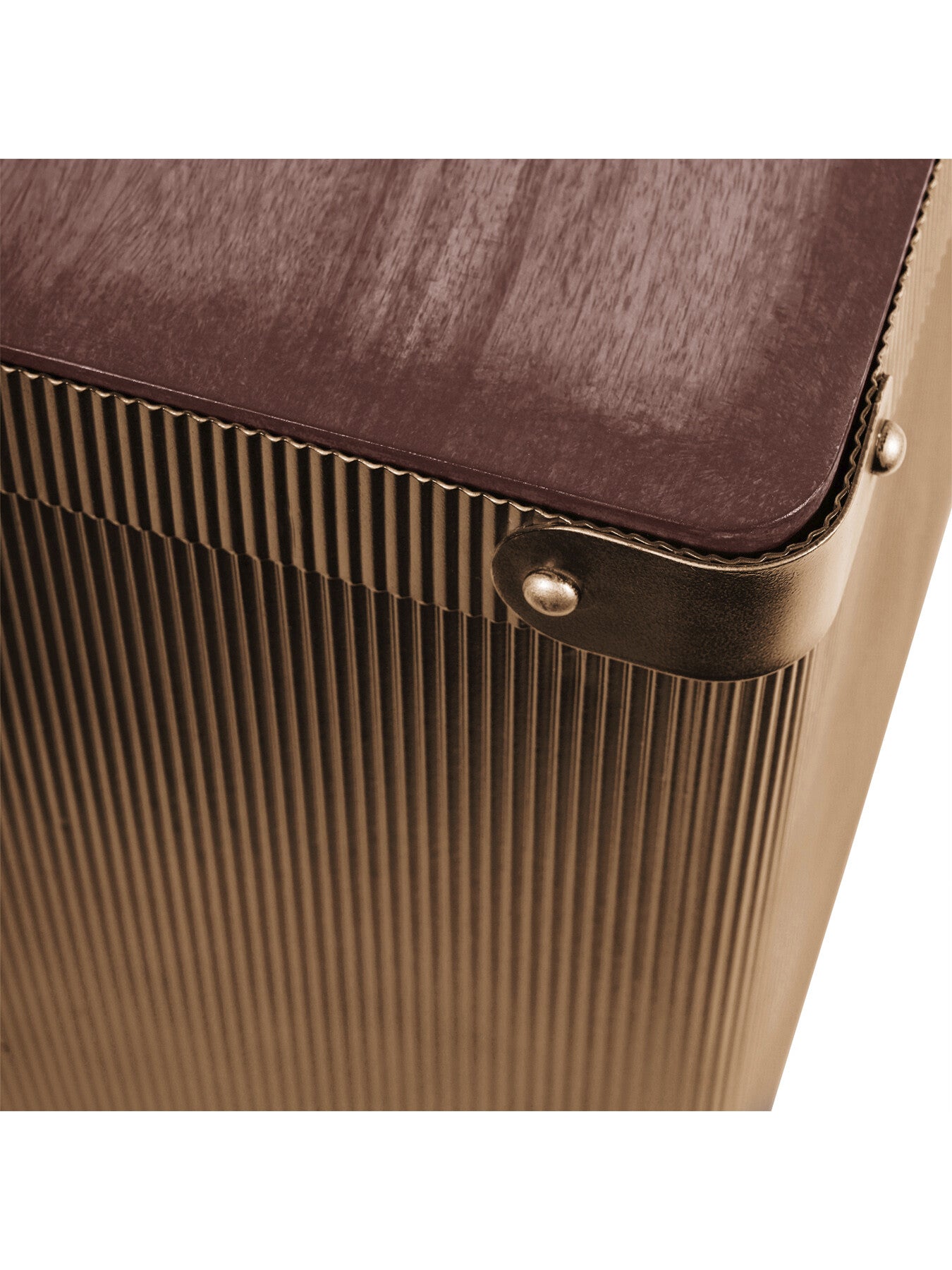 Hunter Corrugated Antique Gold Storage Trunk