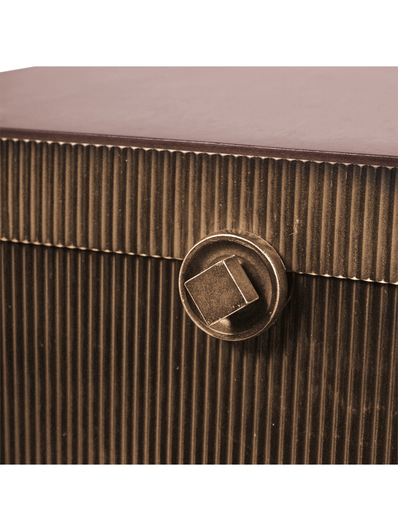 Hunter Corrugated Antique Gold Storage Trunk