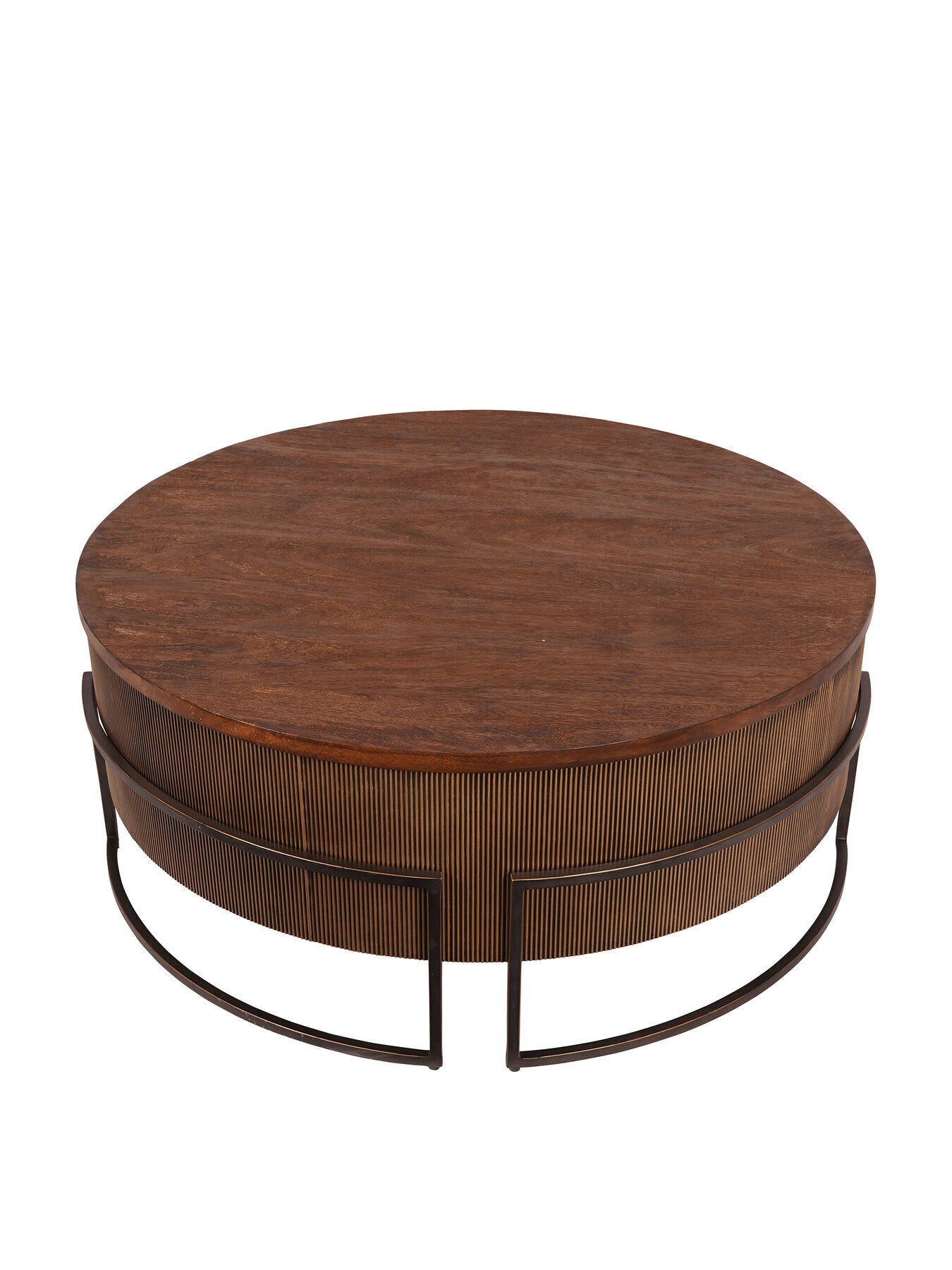 Hunter Corrugated Antique Gold Accent Table