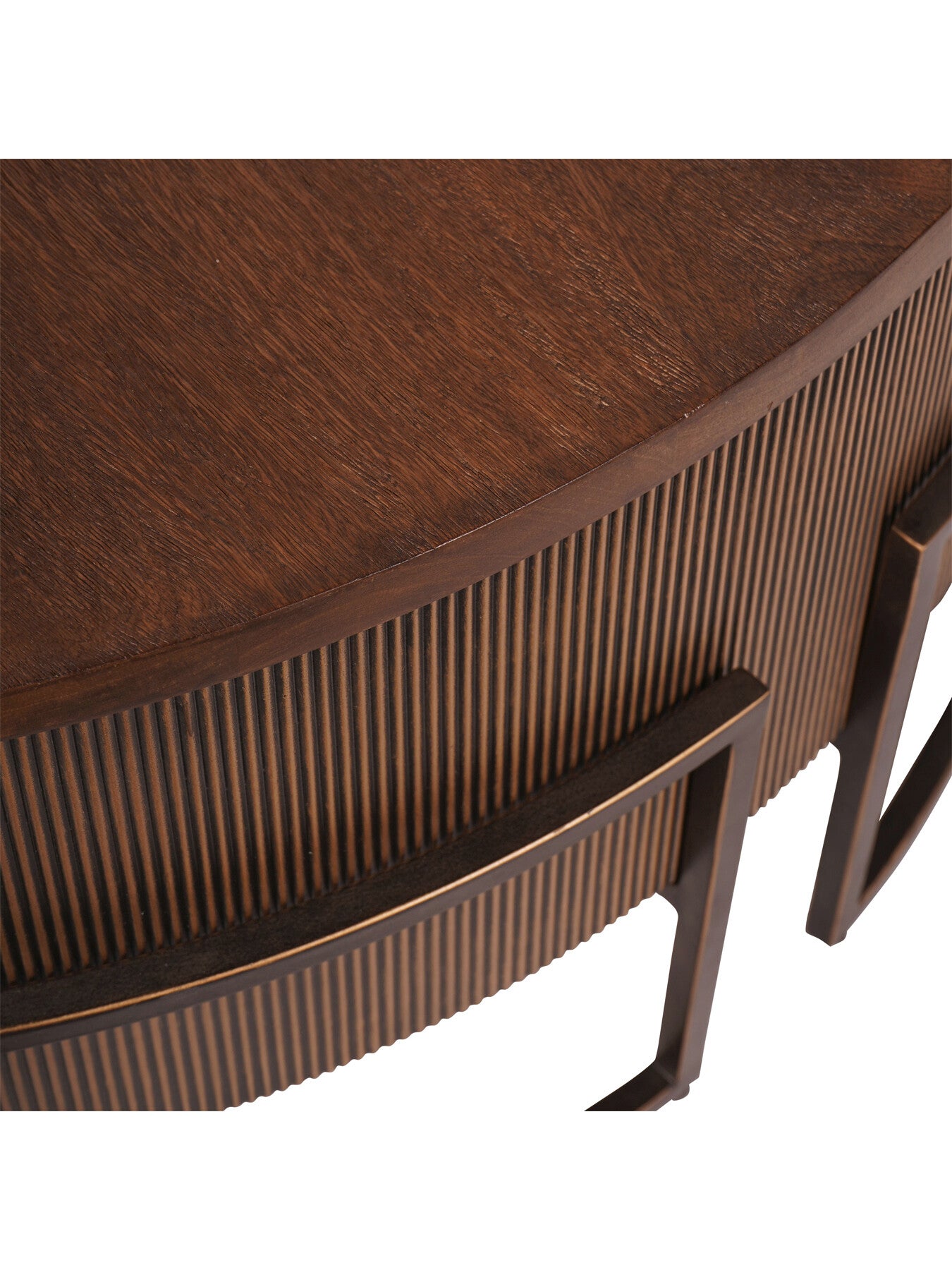 Hunter Corrugated Antique Gold Accent Table