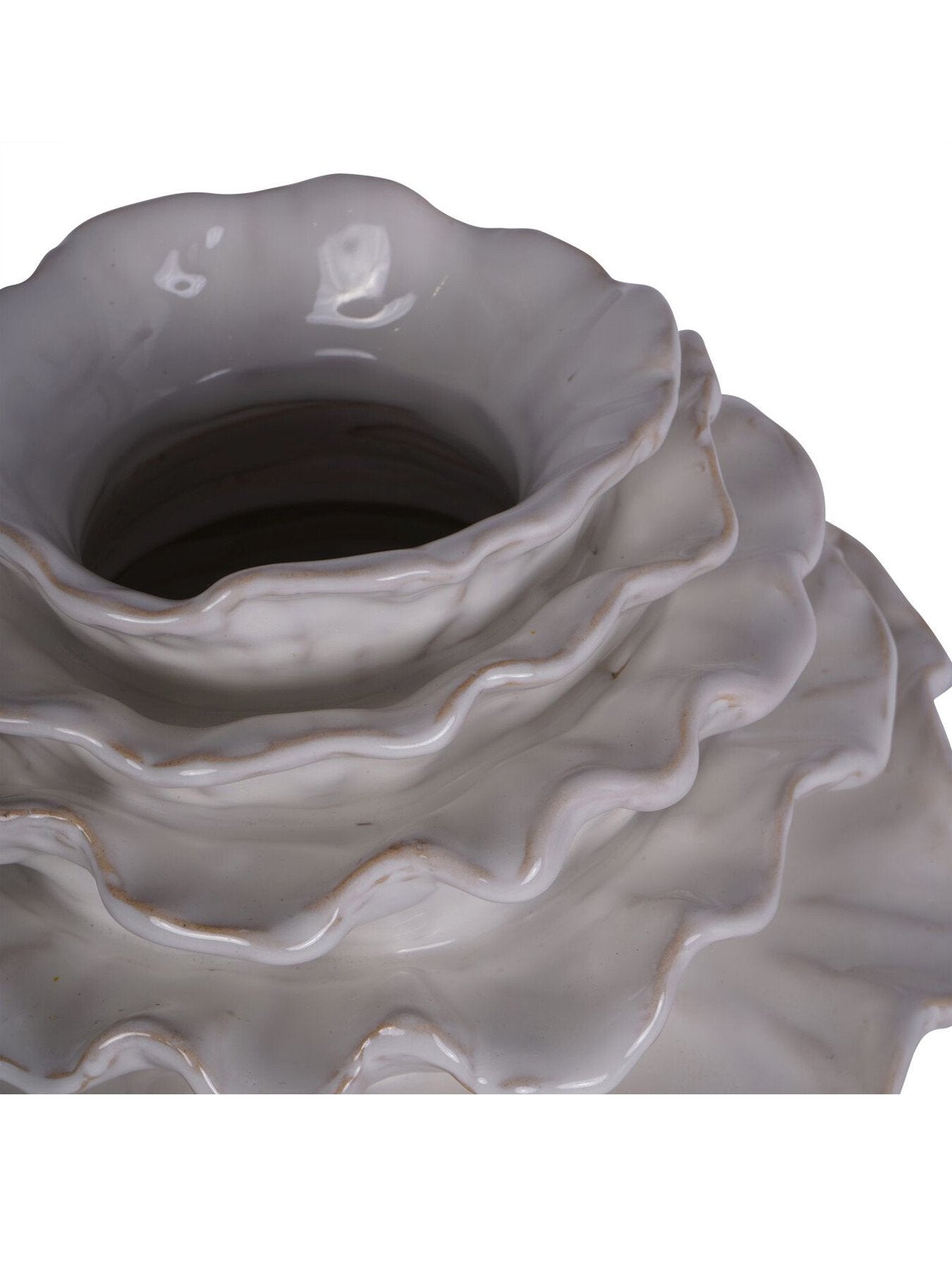 Layered Petals Large Ceramic Off Vase