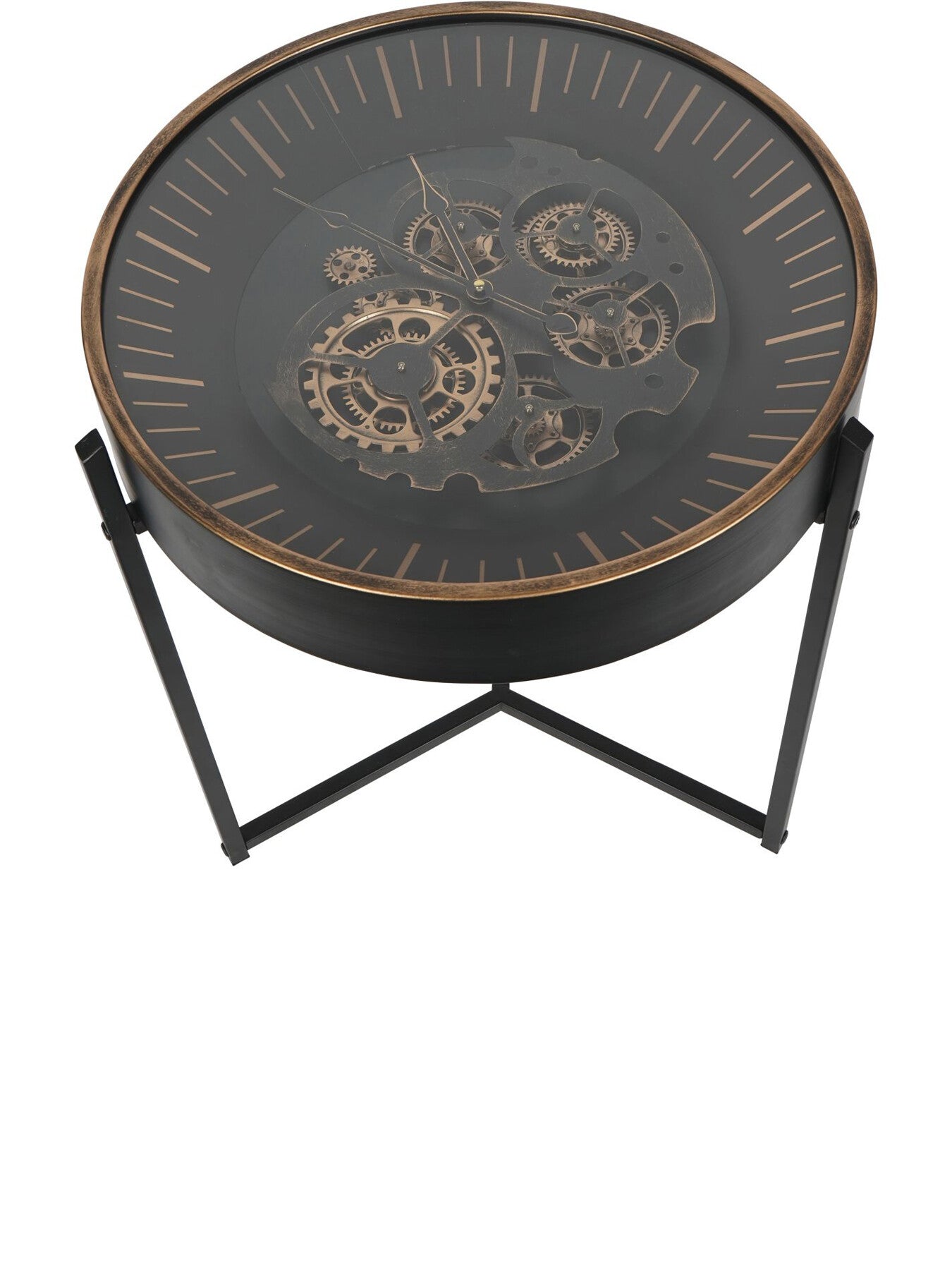 Palladium Side Table with Moving Dials Black Gold