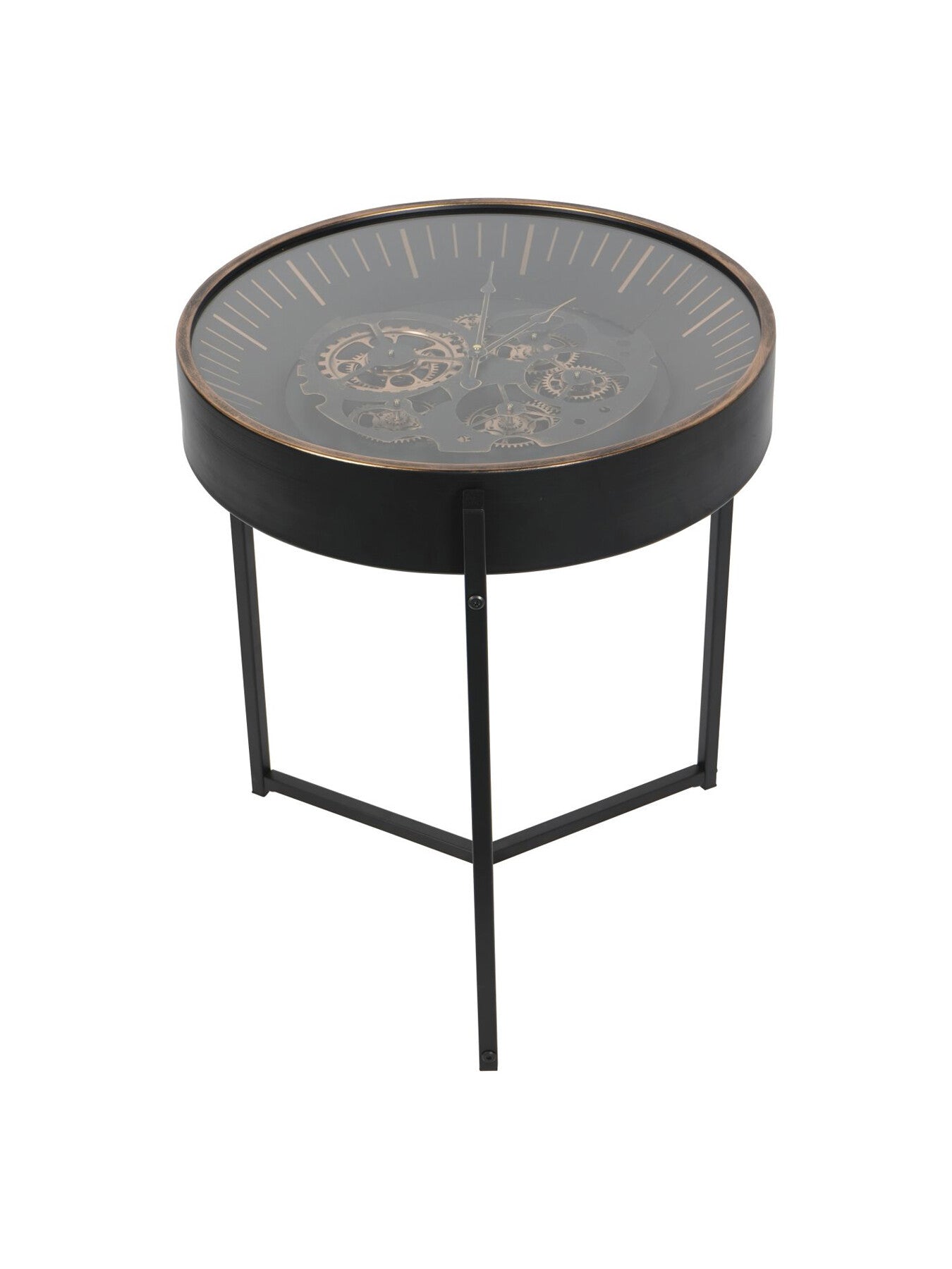 Palladium Side Table with Moving Dials Black Gold