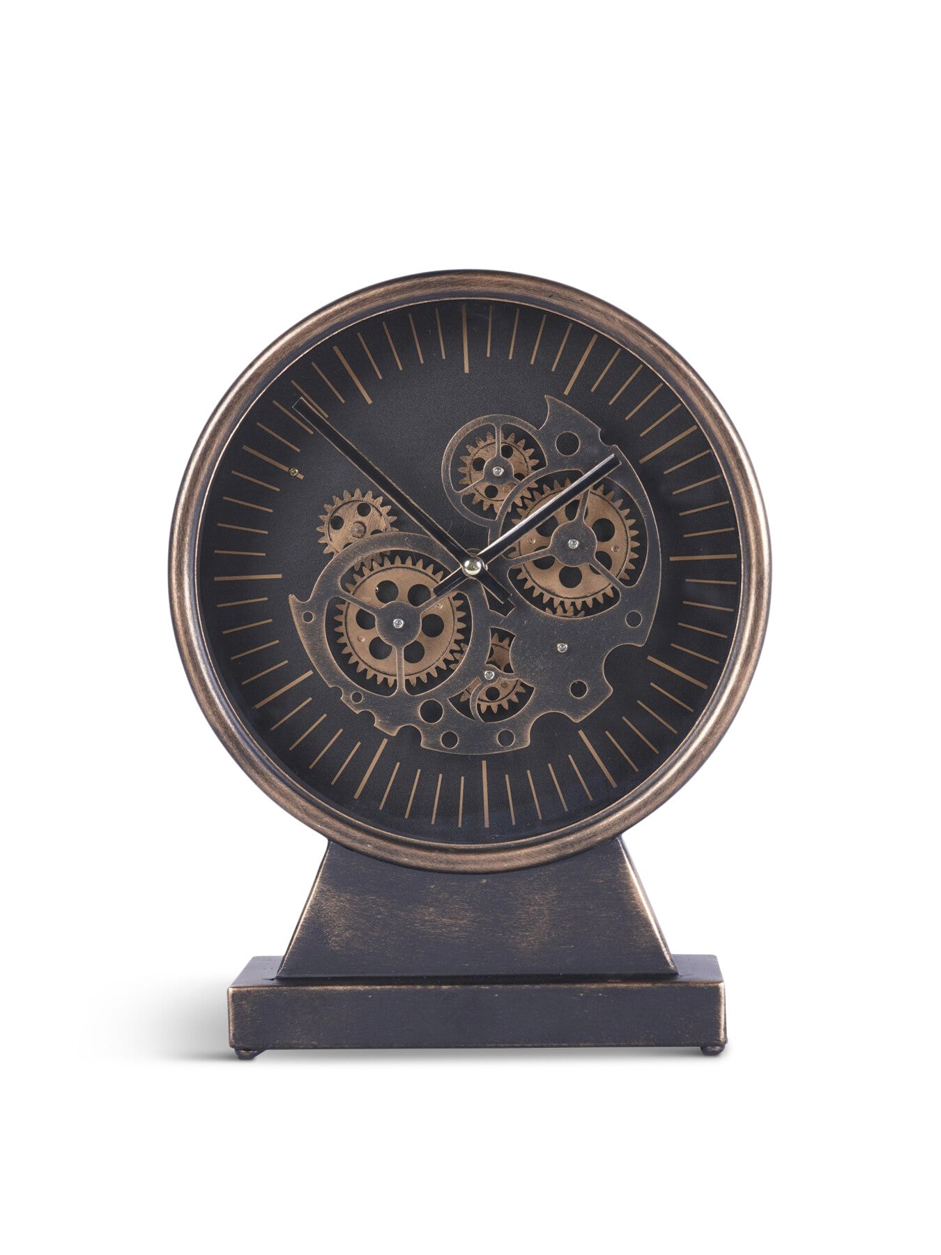 Palladium Mantel Clock with moving Dials Black Go
