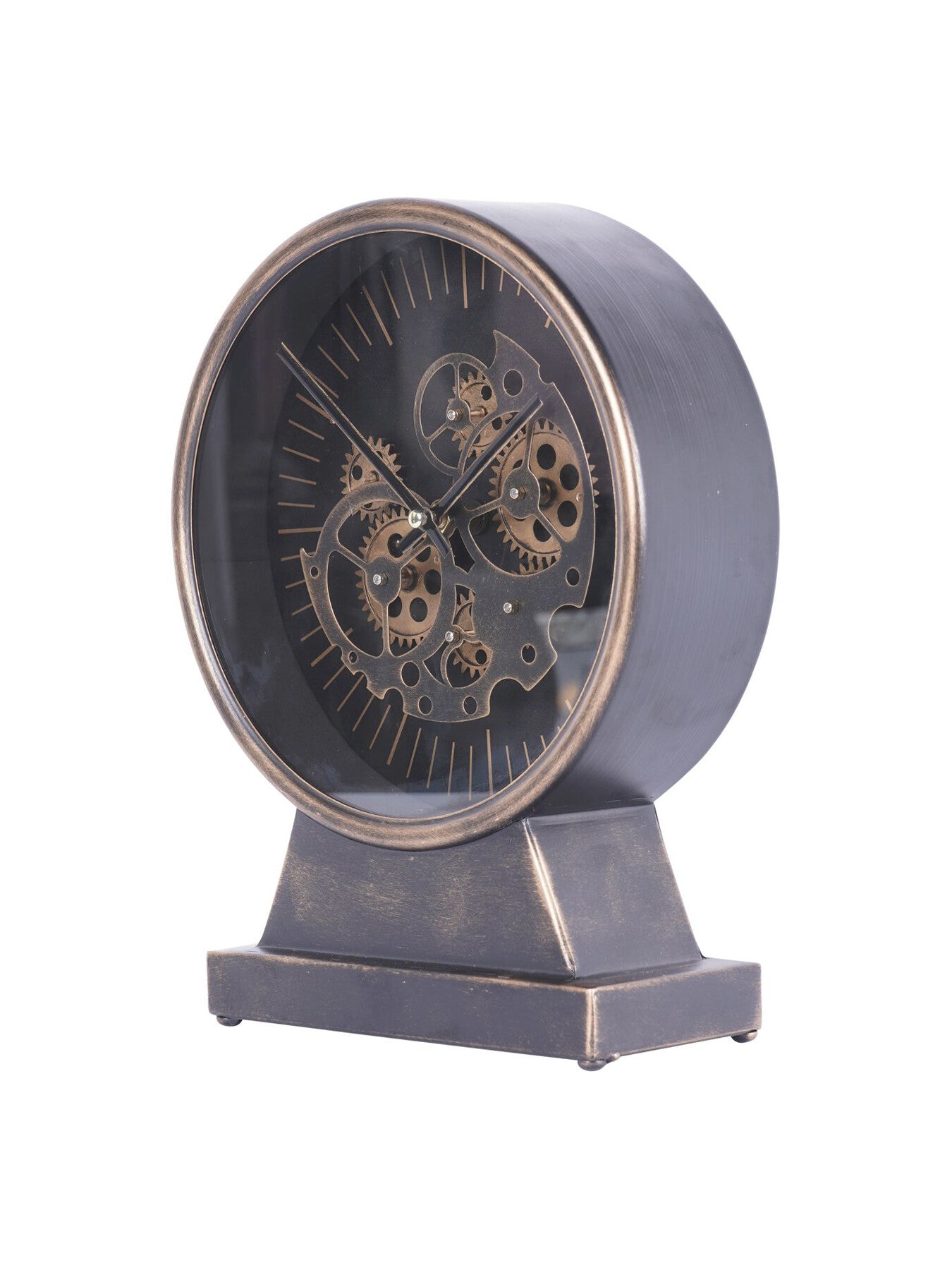 Palladium Mantel Clock with moving Dials Black Go