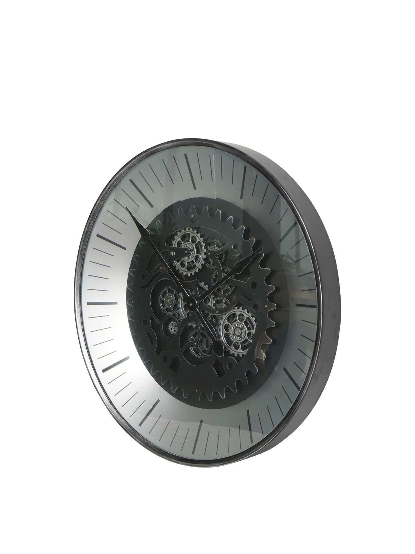 Palladium Wall Clock with moving Dials Black N