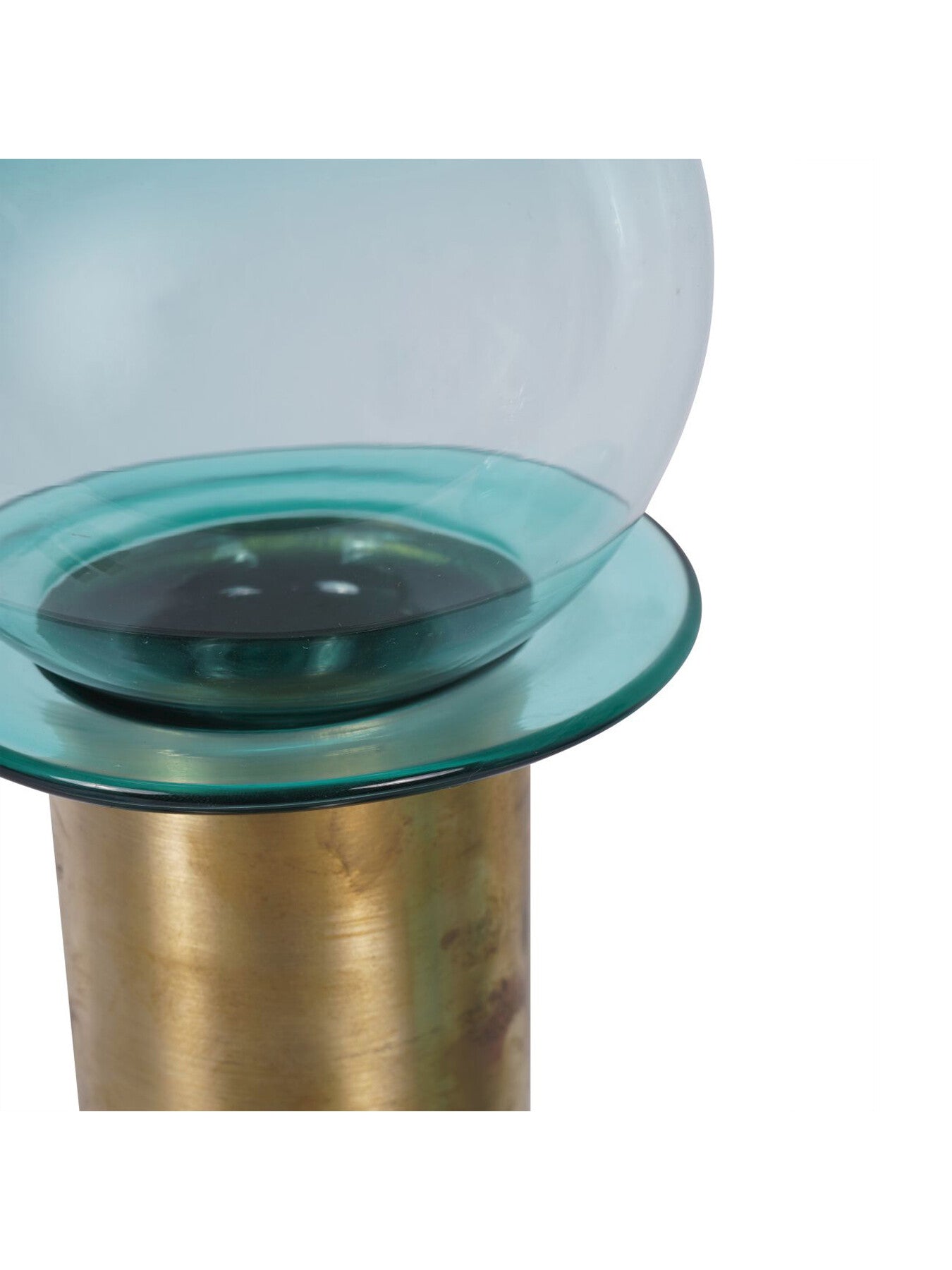 Jorum Collection Glass Bottle Tall with Lid Brass Detai