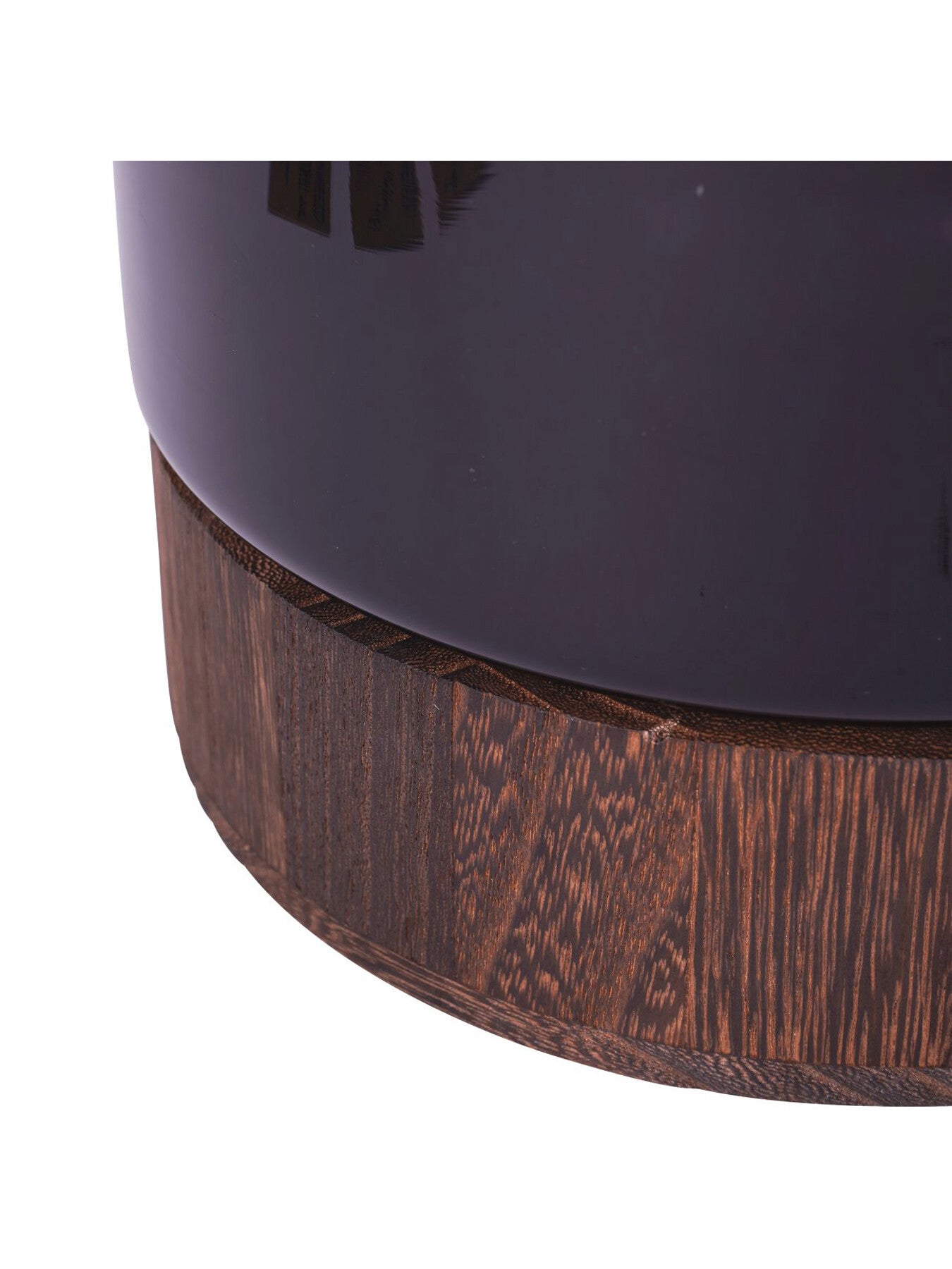 Noir Glass Votive Vase with Wooden Base 31.5cm