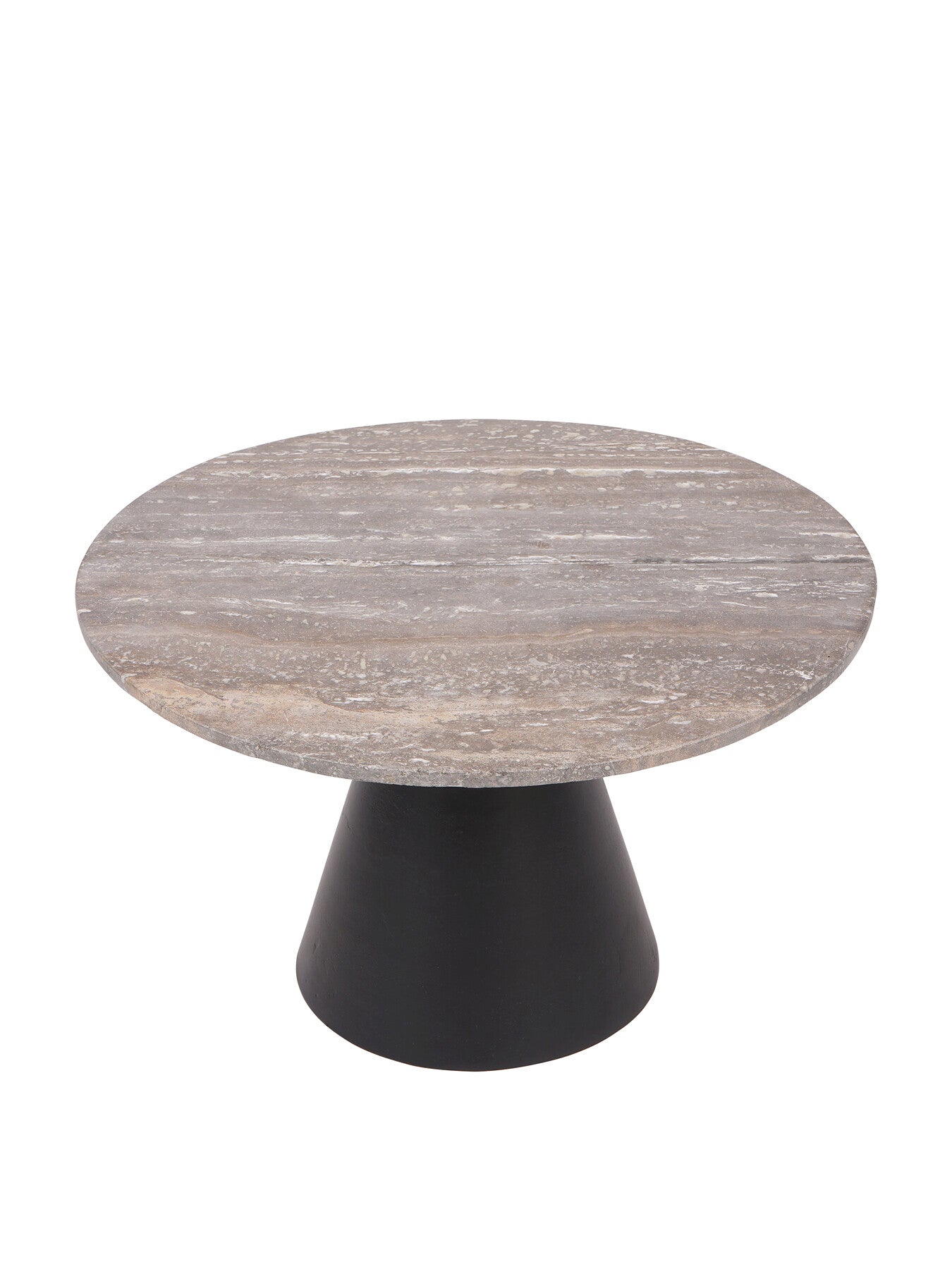 Clifton II Charcoal Black and Dark Travertine Coffee Table