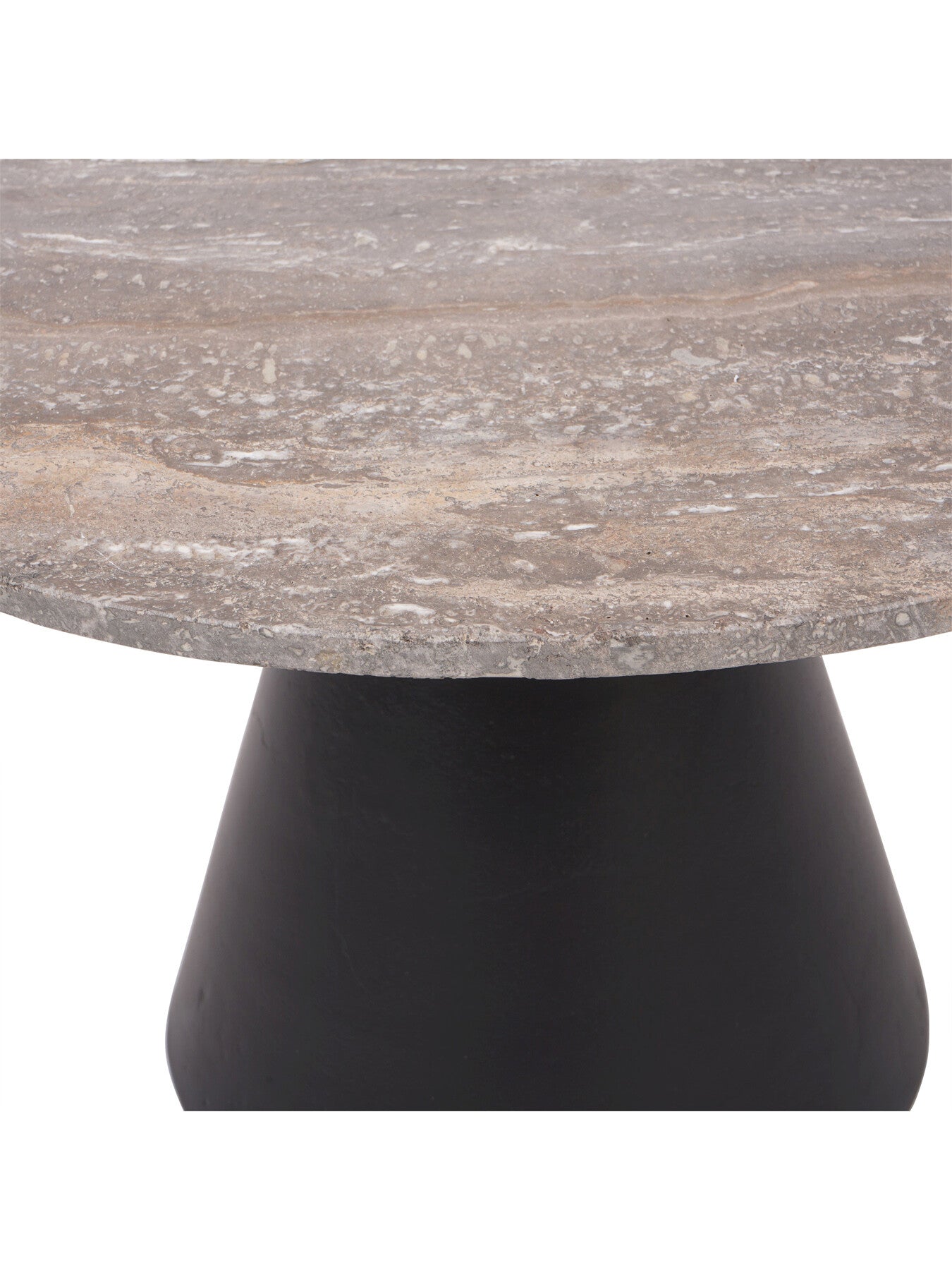 Clifton II Charcoal Black and Dark Travertine Coffee Table
