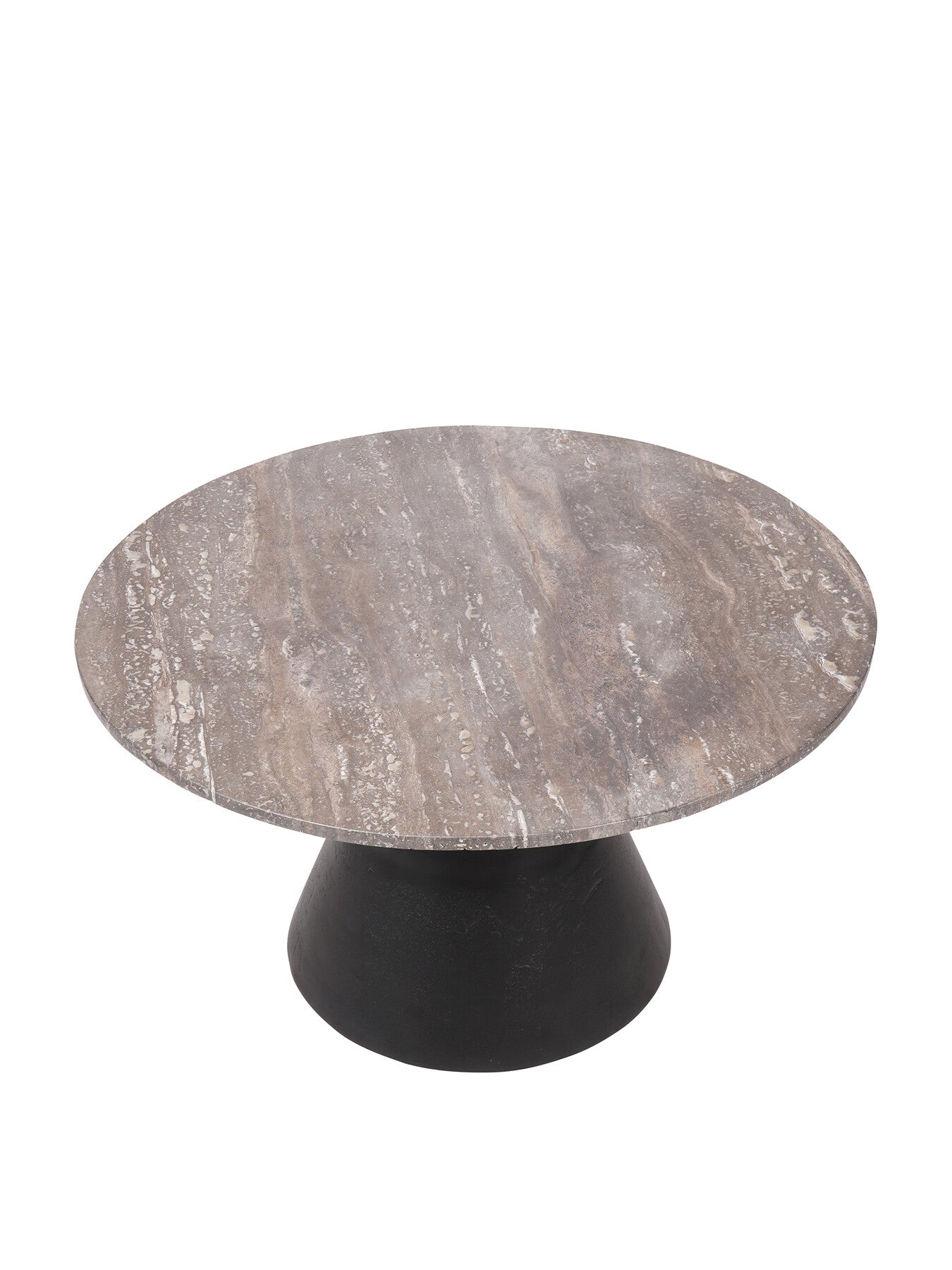 Clifton II Charcoal Black and Dark Travertine Coffee Table