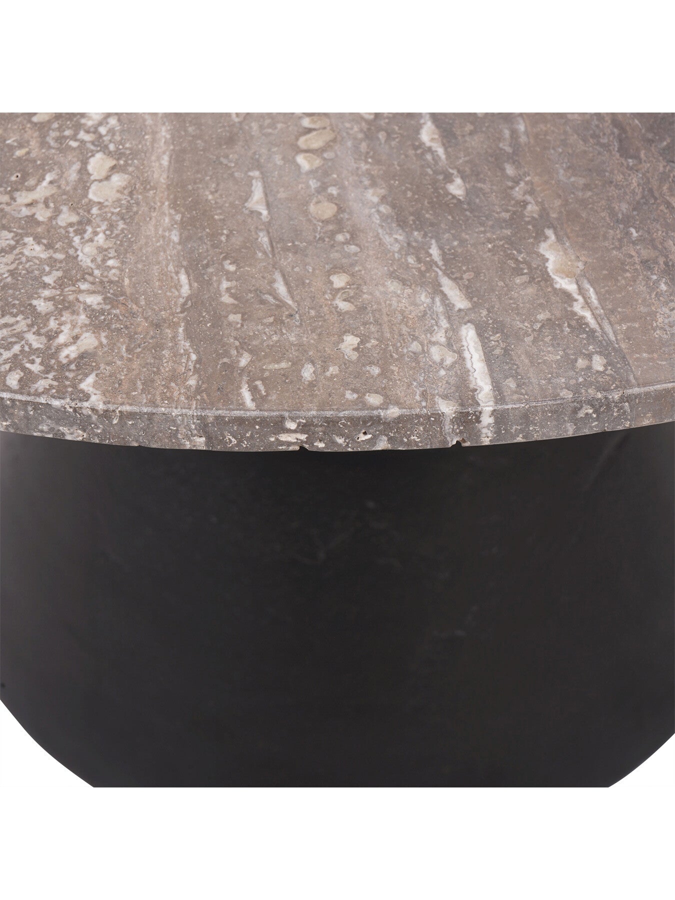Clifton II Charcoal Black and Dark Travertine Coffee Table