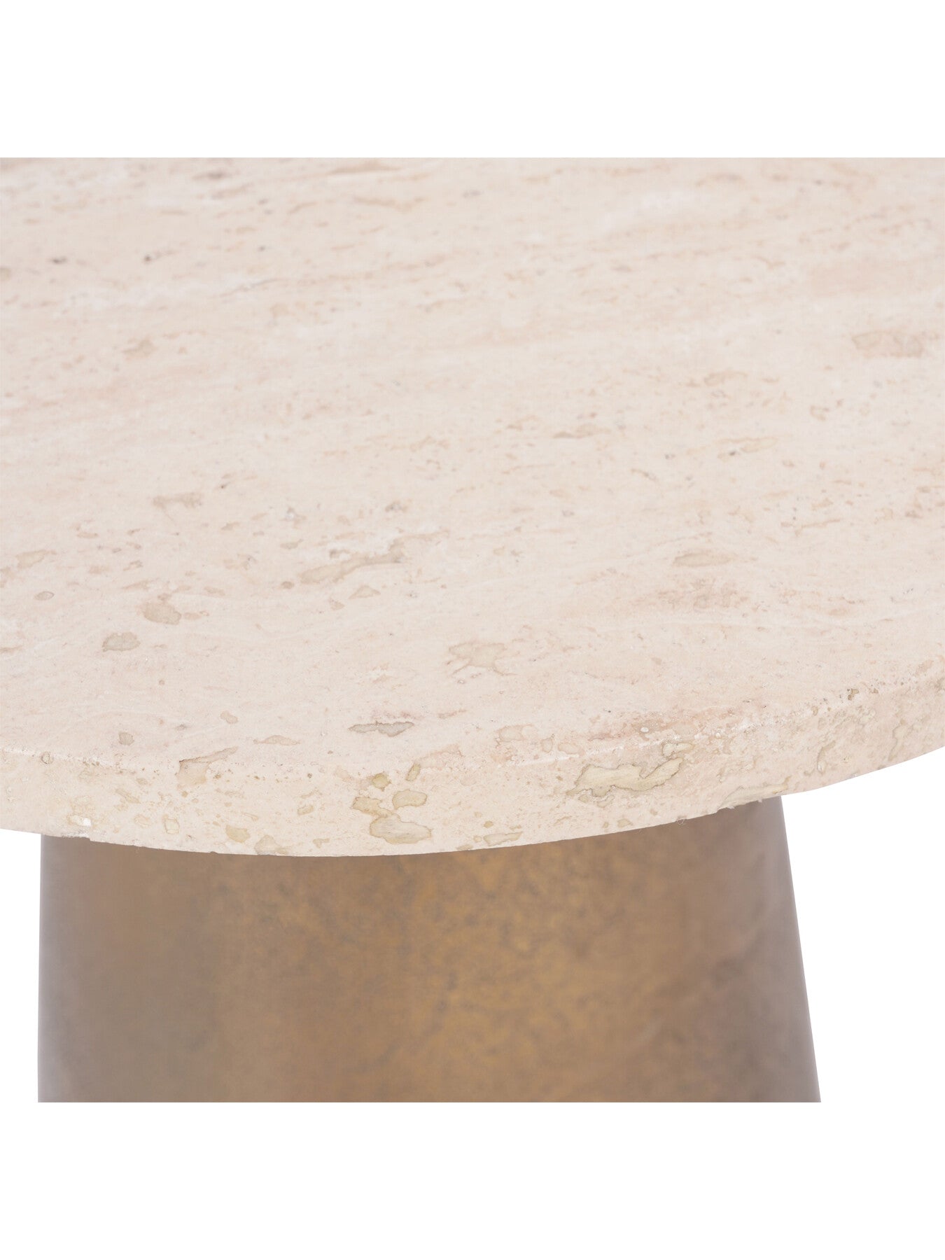 Clifton II Light Travertine Side Table 40cm