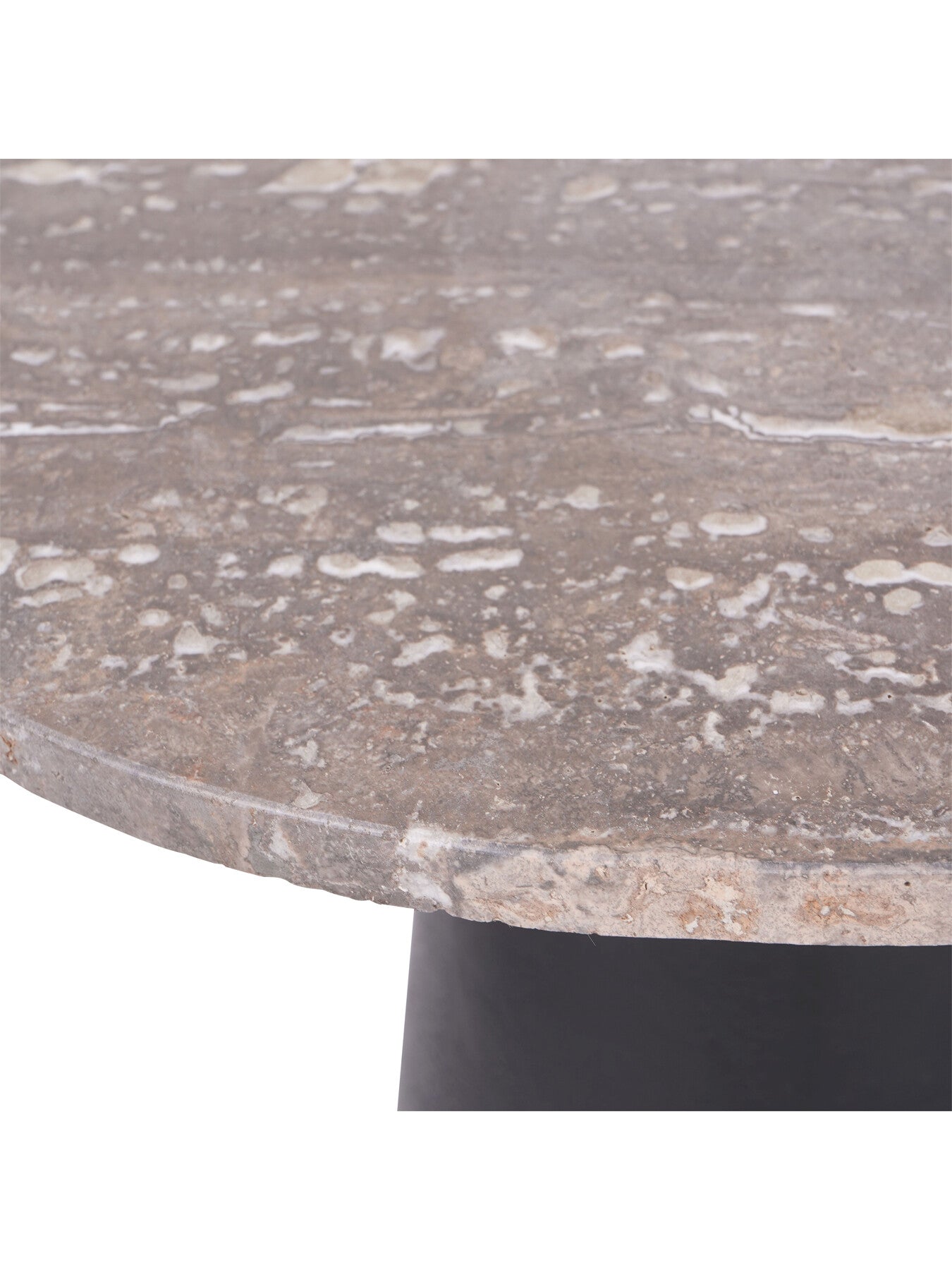 Clifton II Charcoal Black and Dark Travertine Side Tabl