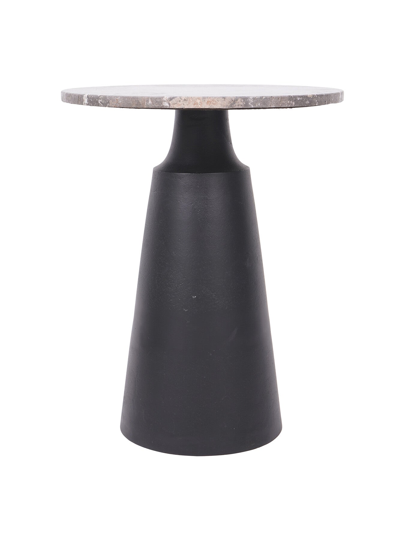Clifton II Charcoal Black and Dark Travertine Side Tabl
