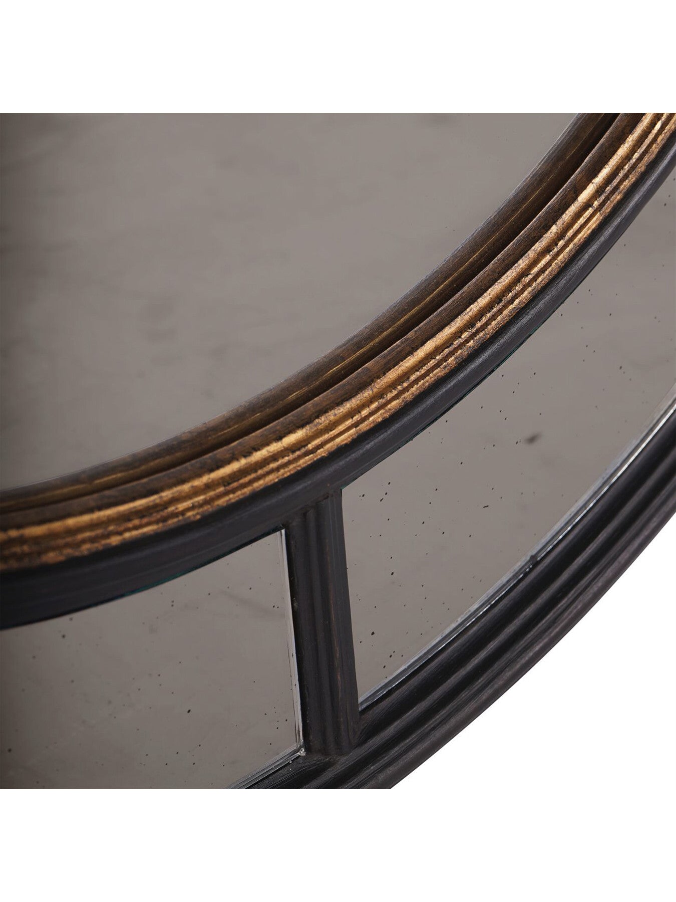 Adelaide Antique Black Frame Round Mir