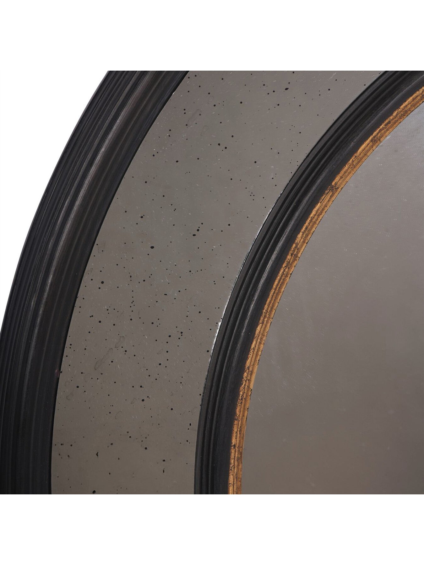 Adelaide Antique Black Frame Round Mir
