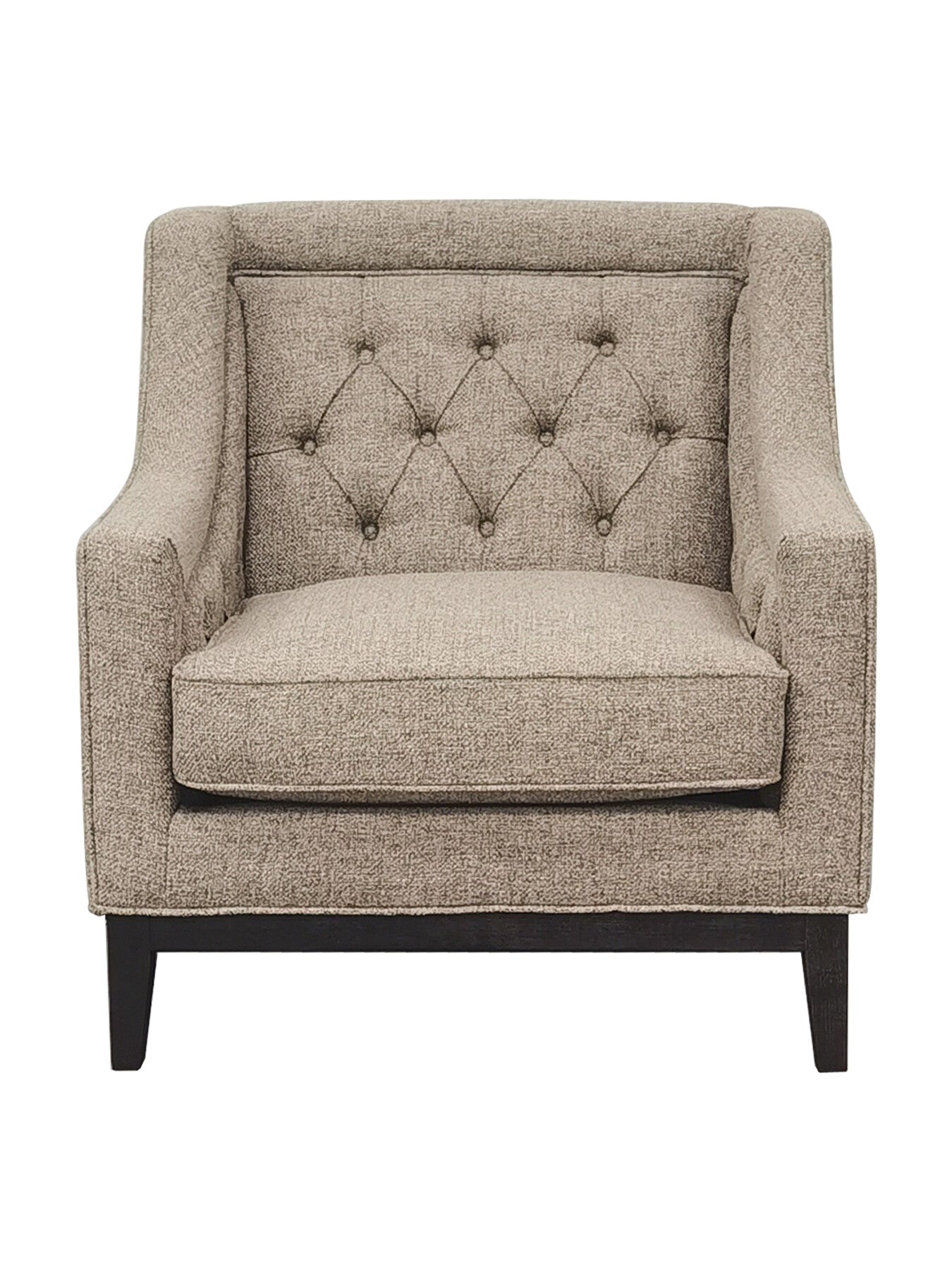 Theodore Buttoned Armchair Dark Taupe
