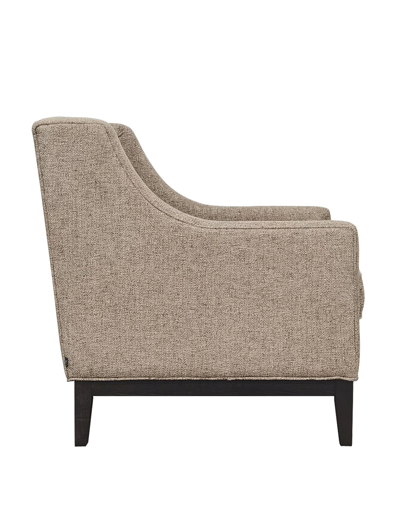 Theodore Buttoned Armchair Dark Taupe