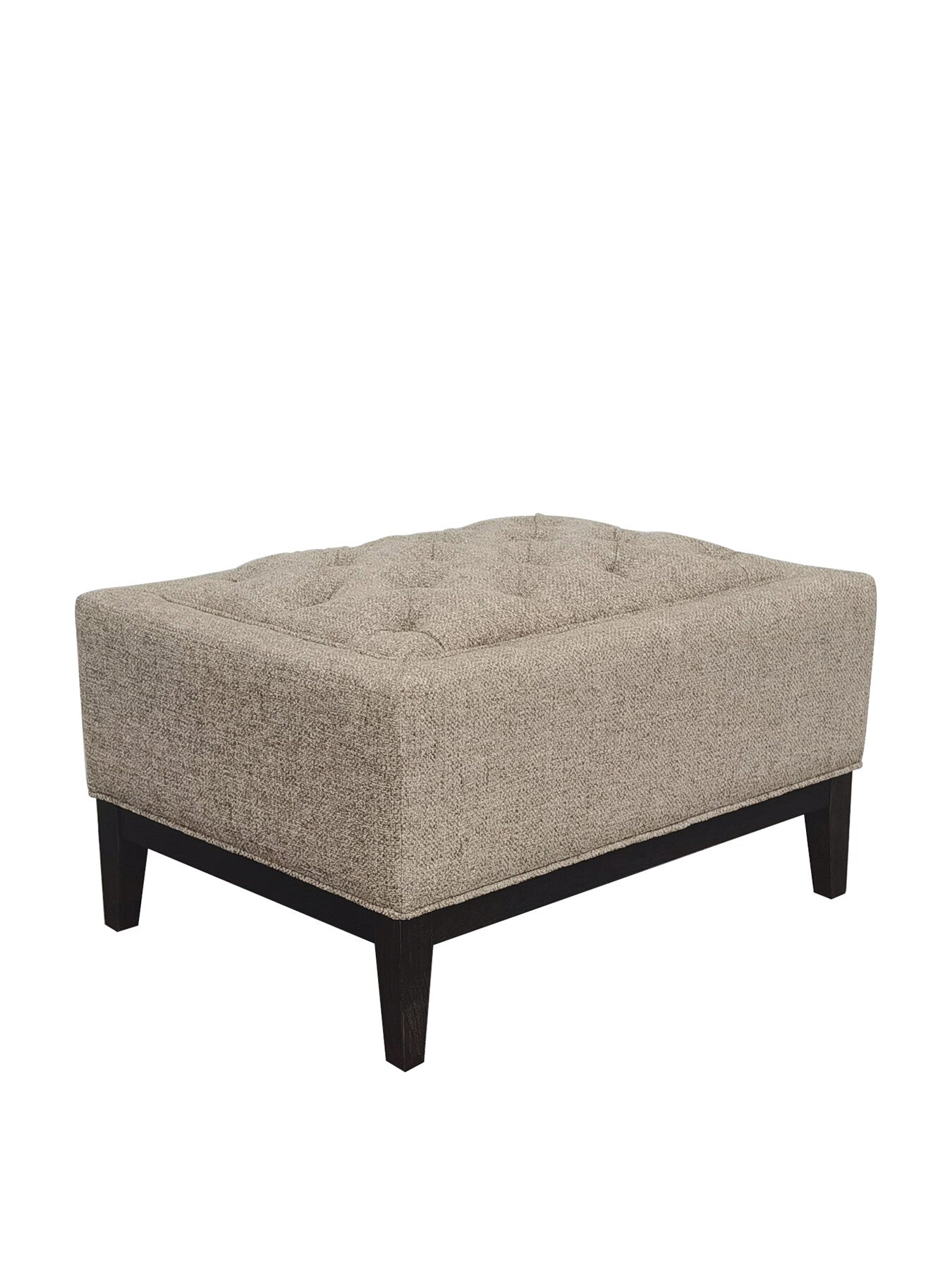 Theodore Buttoned Stool Dark Taupe