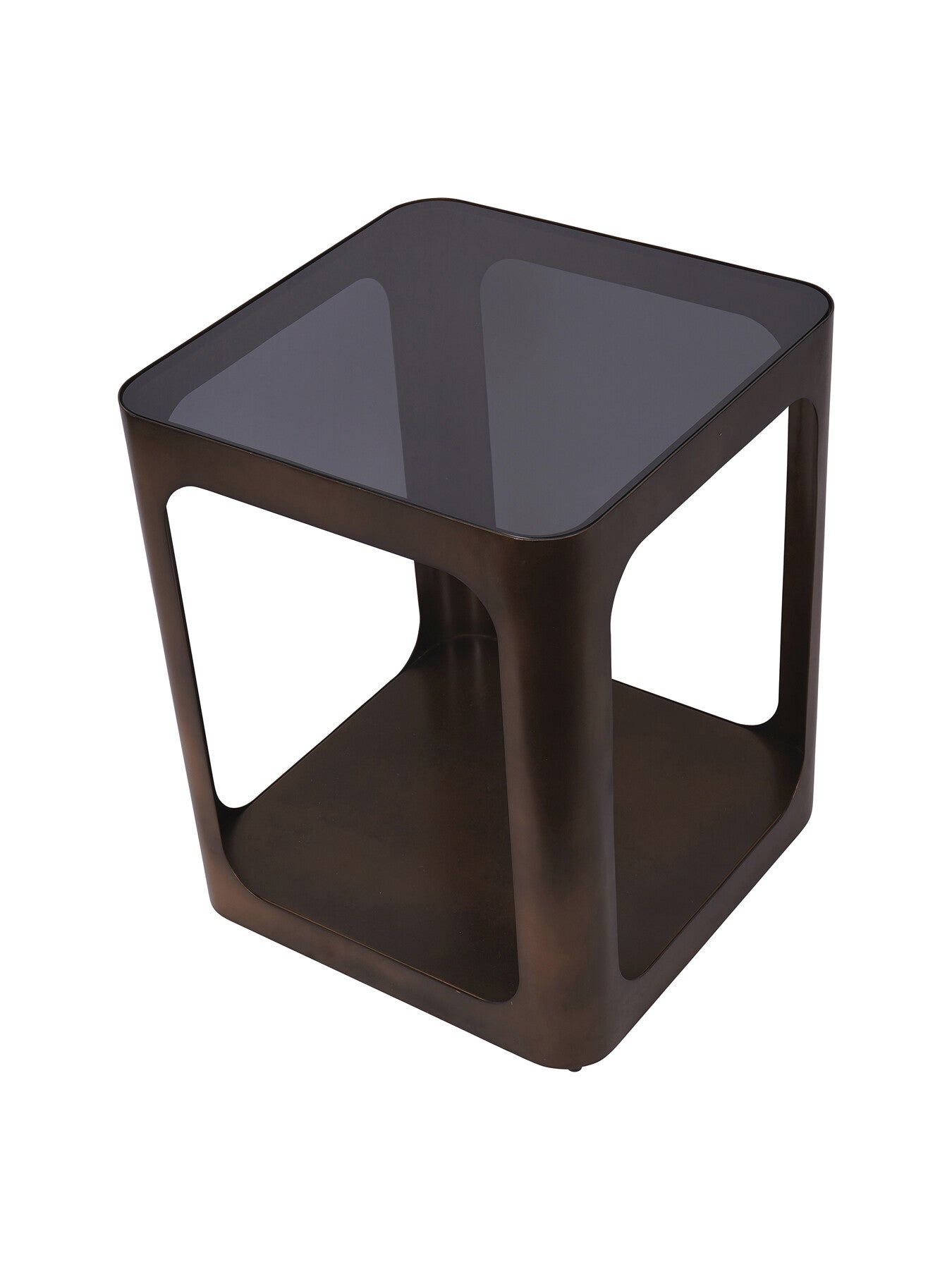 Thorpe Square Metal and Glass Side Table