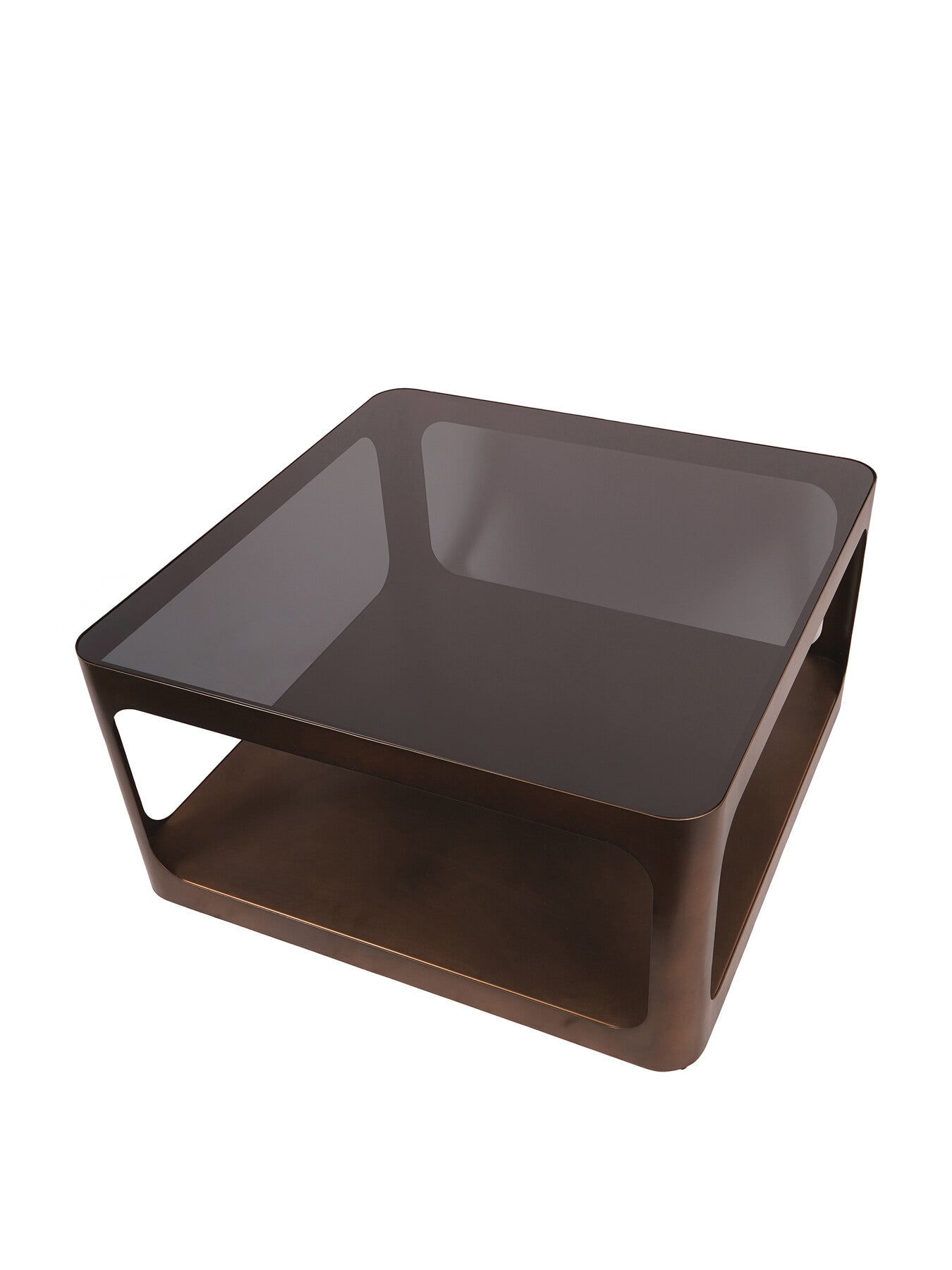 Thorpe Metal and Glass Square Coffee Table