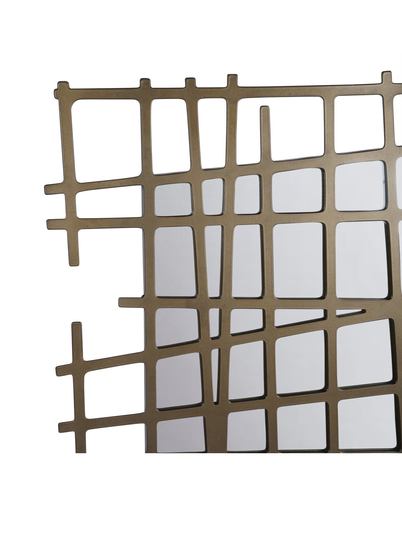 Lattice Wall Decor Mirror Brass Finish