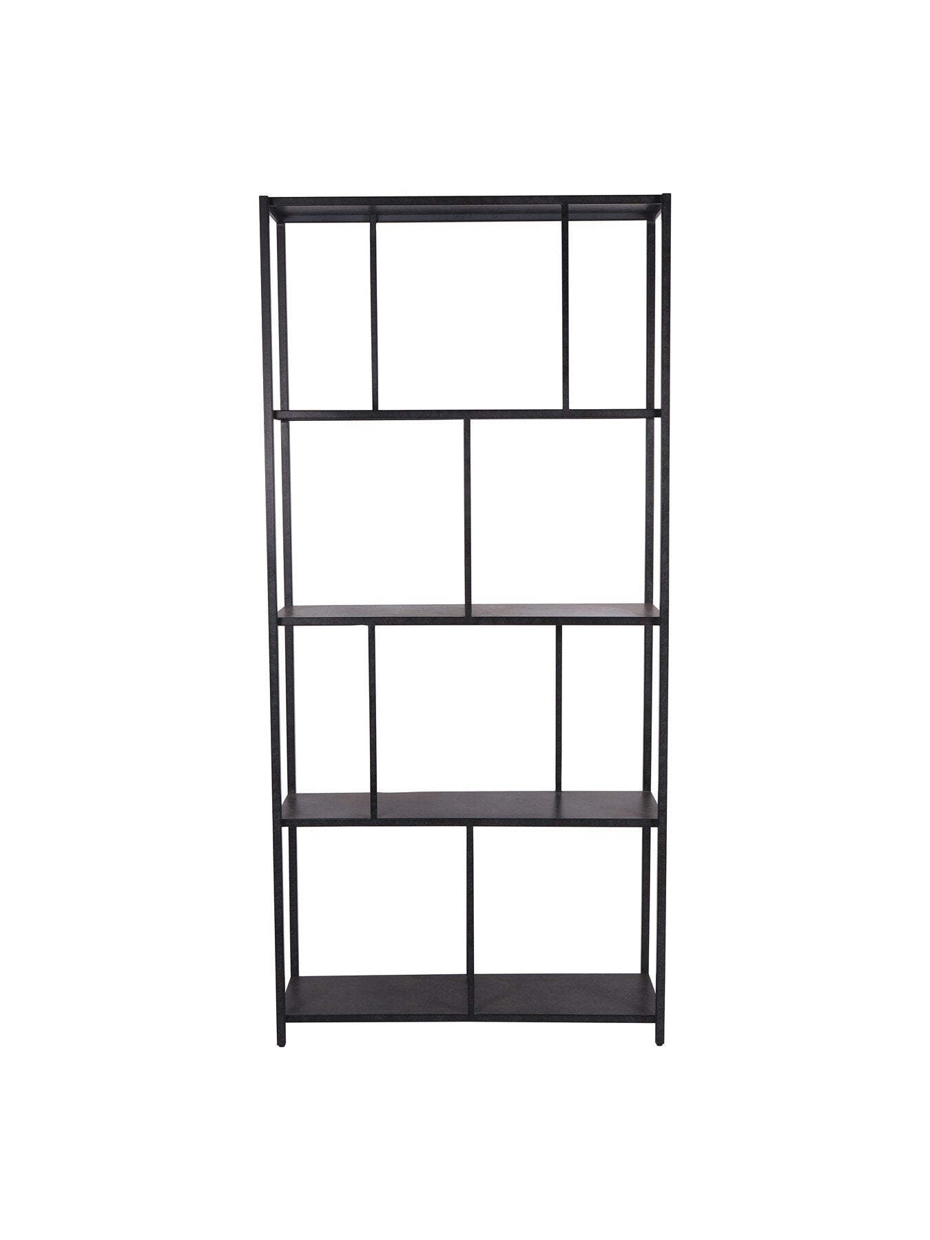 Brooks Tall Metal Shelving Unit Mottled Black