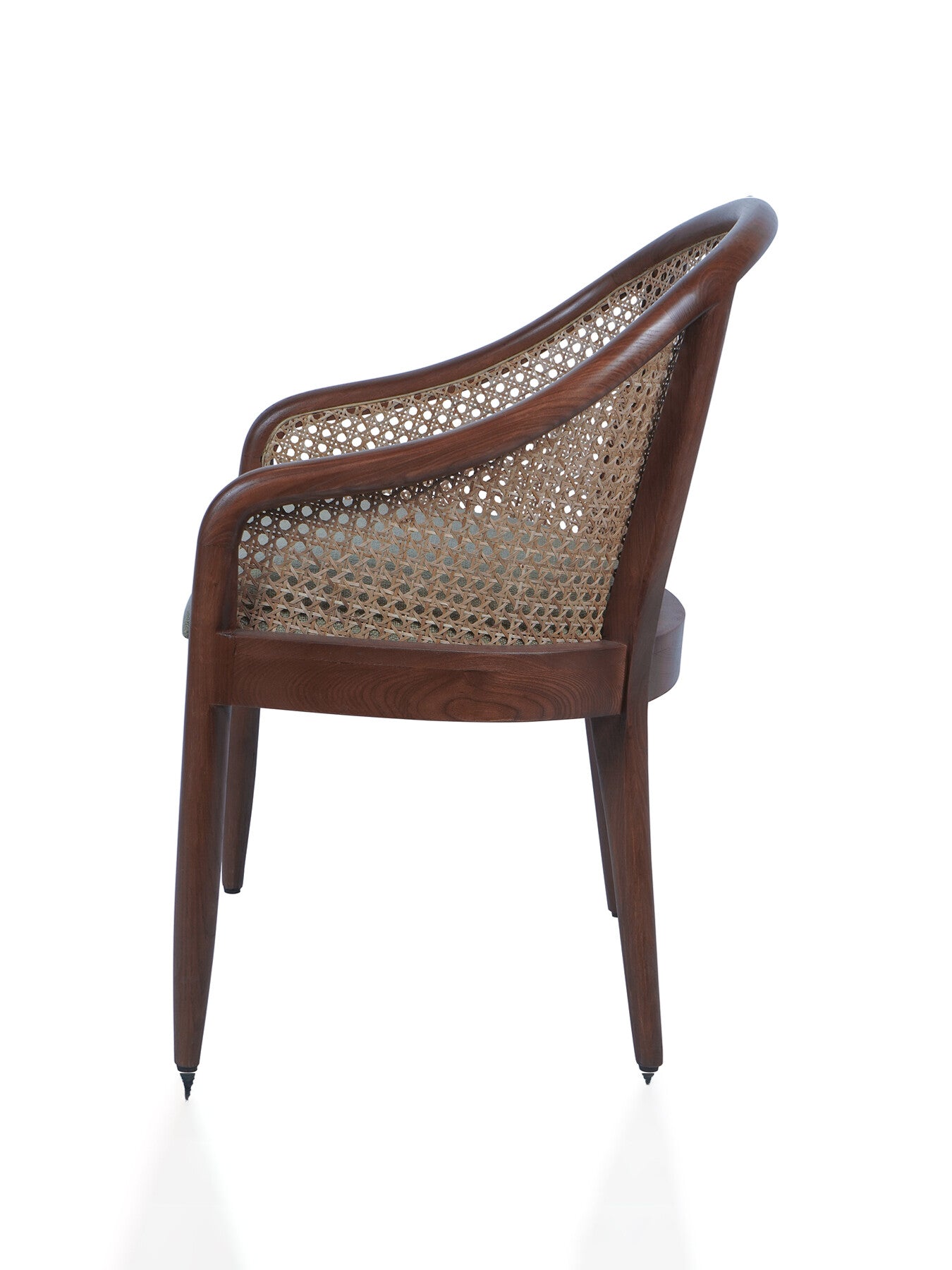 Carmel Oak Armchair With Cane and Upholstery