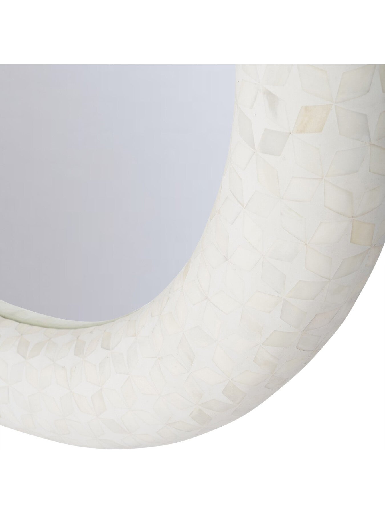 Aspen Bone Inlay Round Mirror 100cm