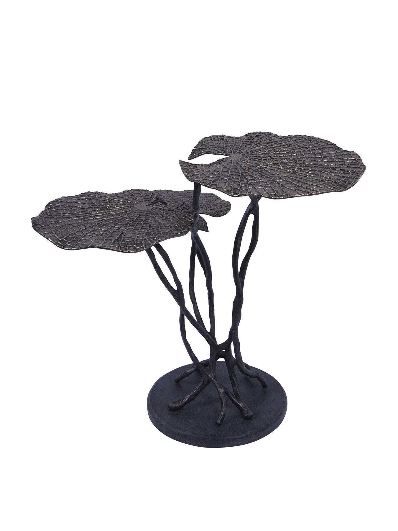 Lily Pad Leaf Trio Side Table in Cast Aluminium