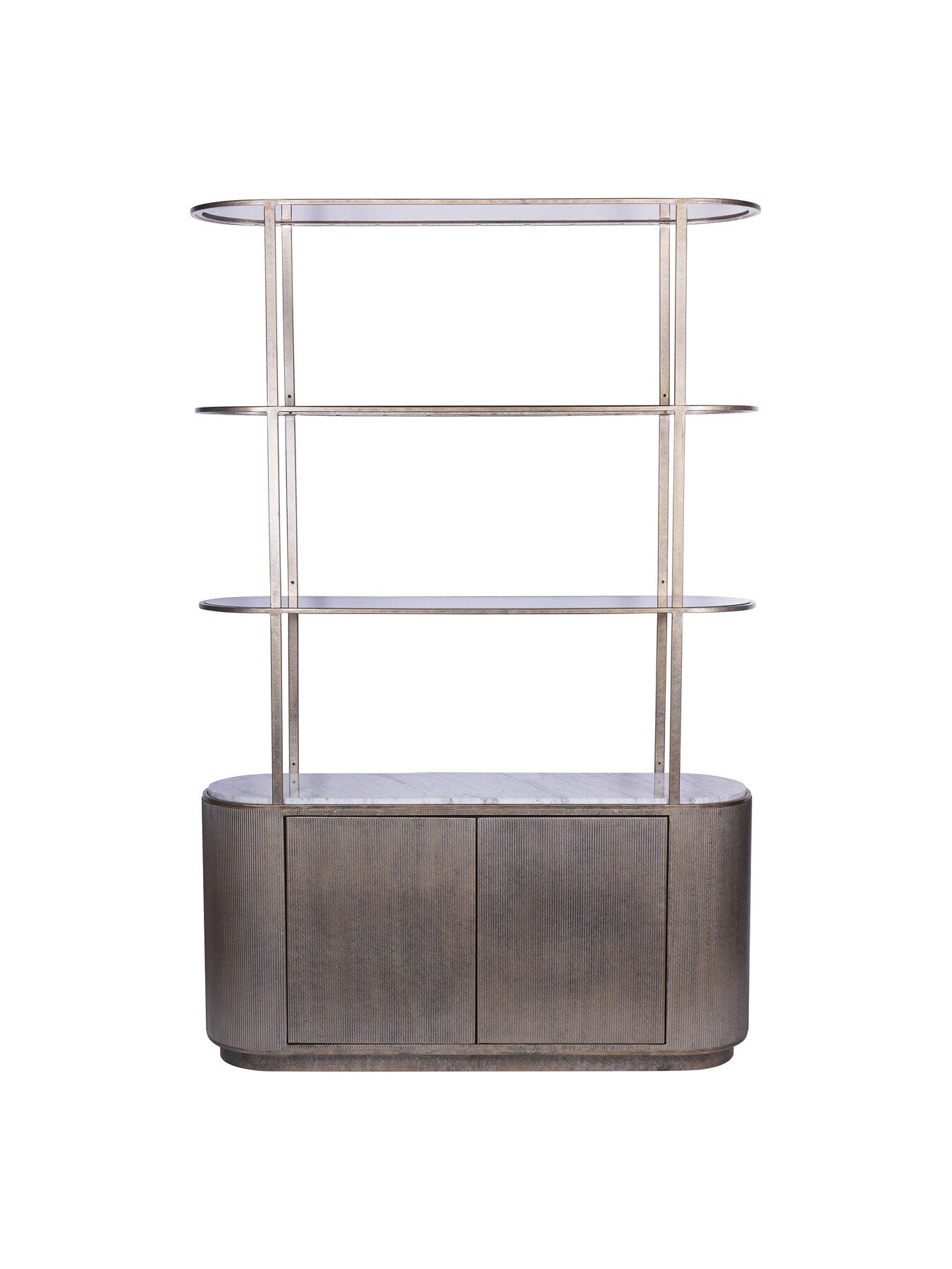 Belvedere Aged Shelving Unit With Storage