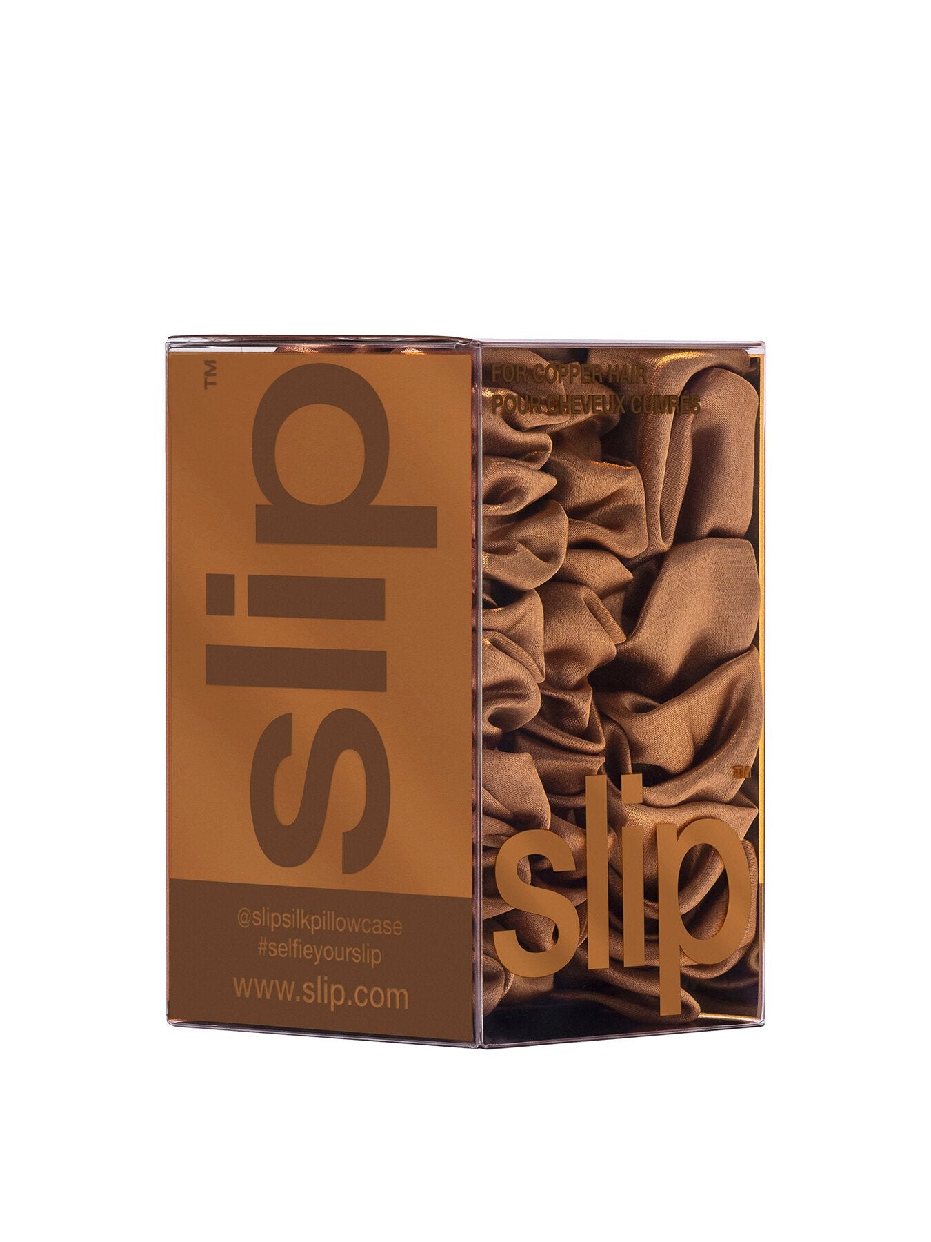 Pure Silk Assorted Scrunchies Set Of 3 Copper