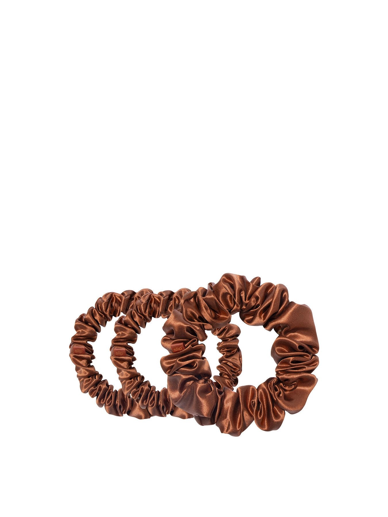 Pure Silk Assorted Scrunchies Set Of 3 Auburn