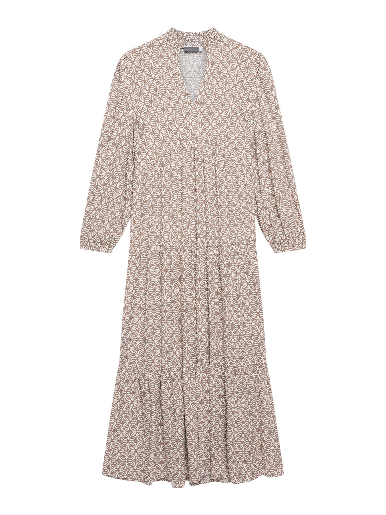 Brown Printed Maxi Dress