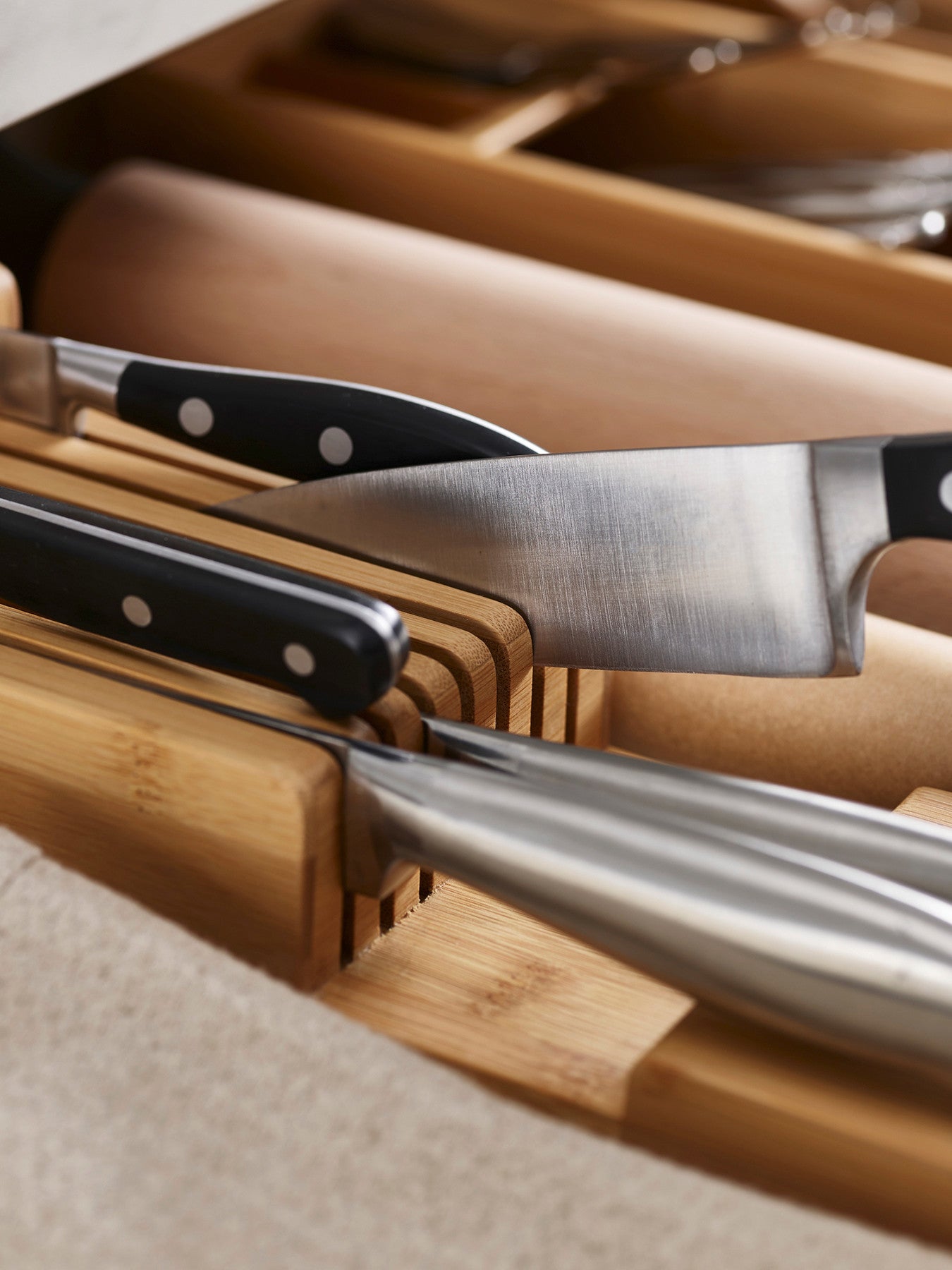 DrawerStore Bamboo 2-tier Knife Organiser