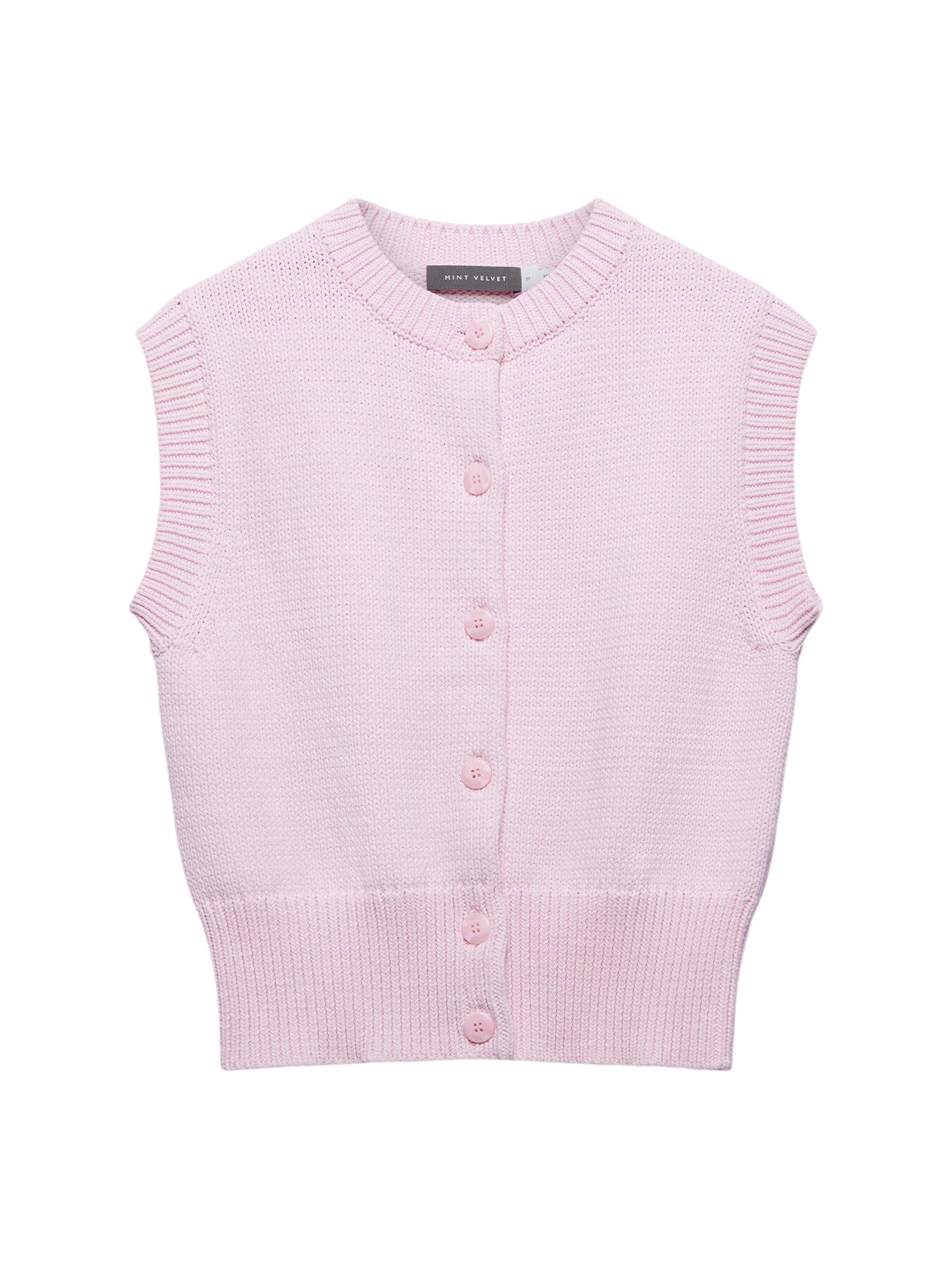 Cotton Blend Button Vest
