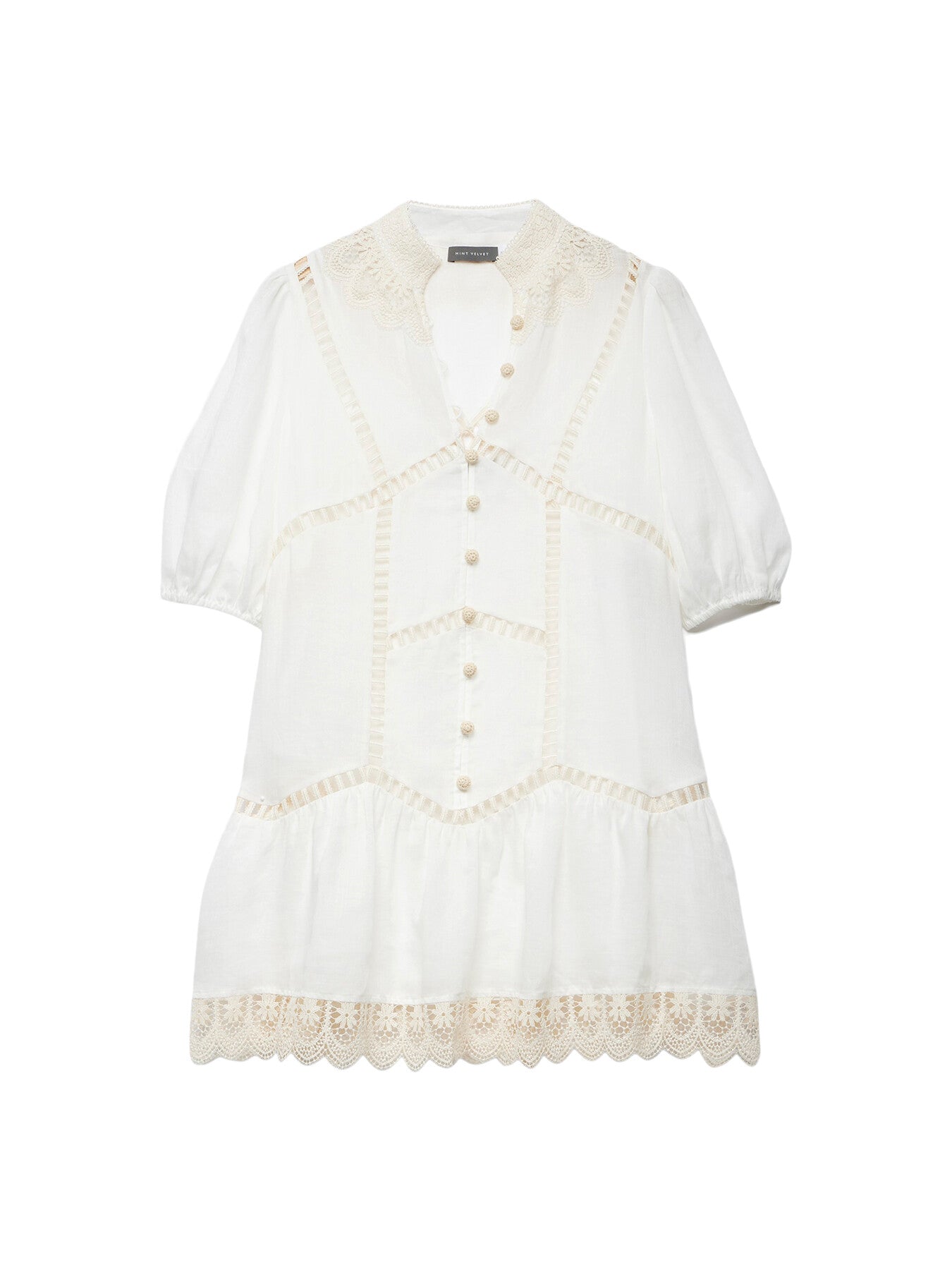 White Embroidered Mini Dress