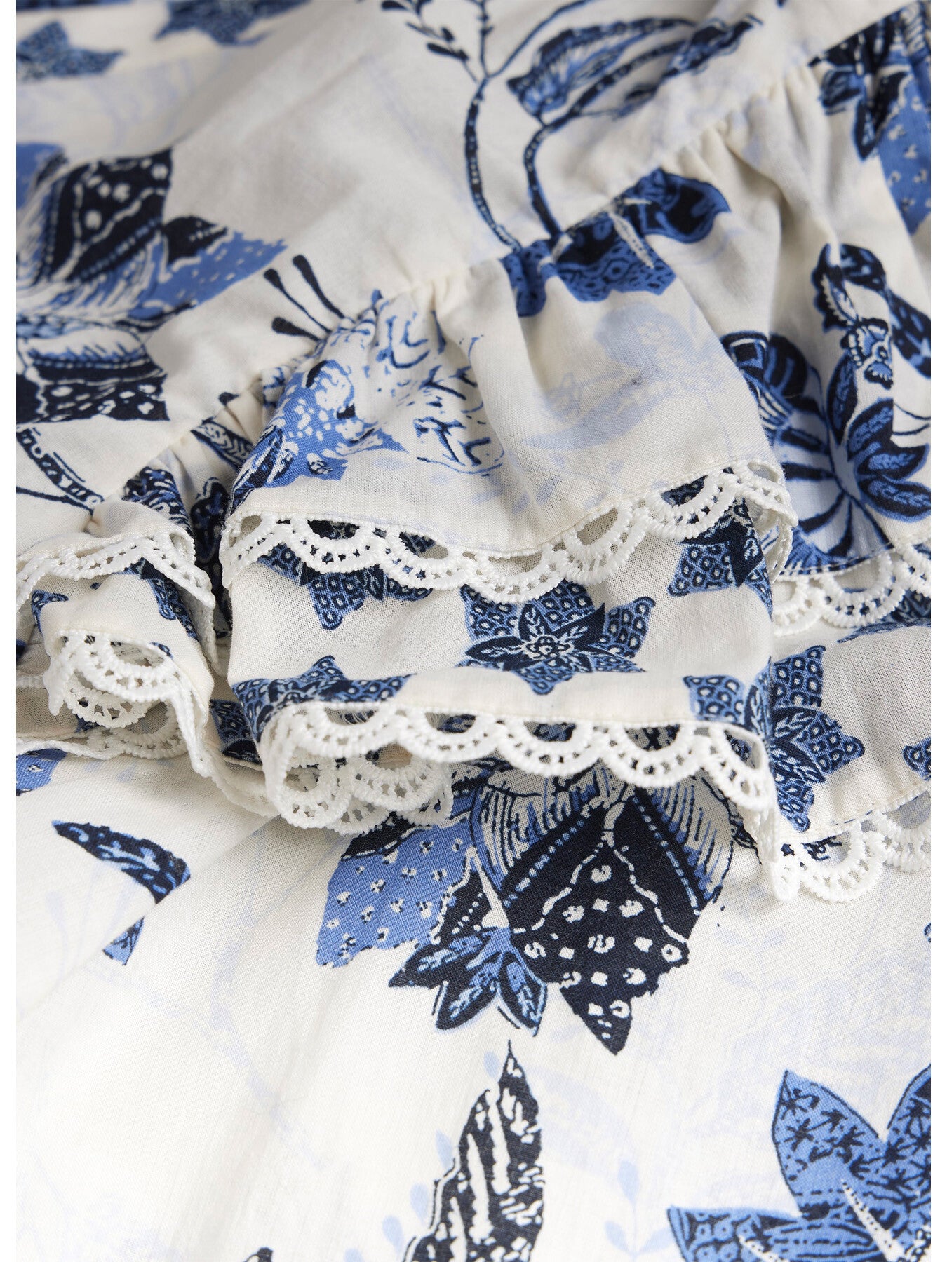 White Floral Cotton Blouse